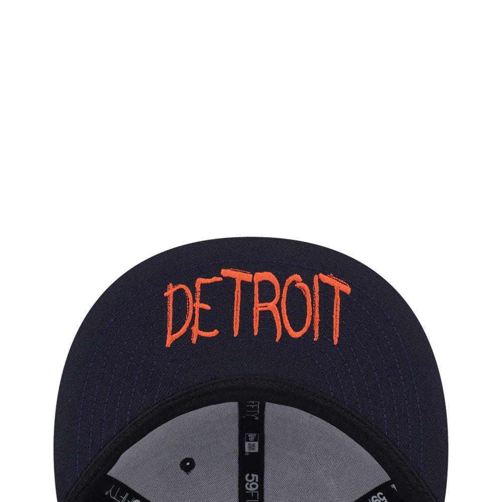 Pictured is this MLB Punkcore Detroit Tigers 59FIFTY Fitted cap in navy. 7
