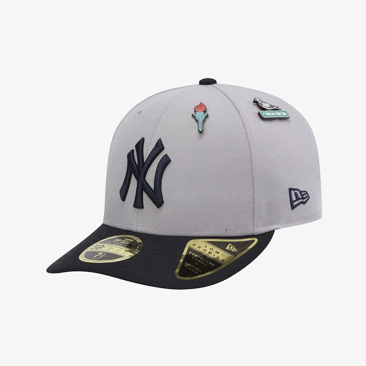 Pictured is this MLB 59FIFTY Day New York Yankees Low Profile 59FIFTY Fitted cap in grey. 2