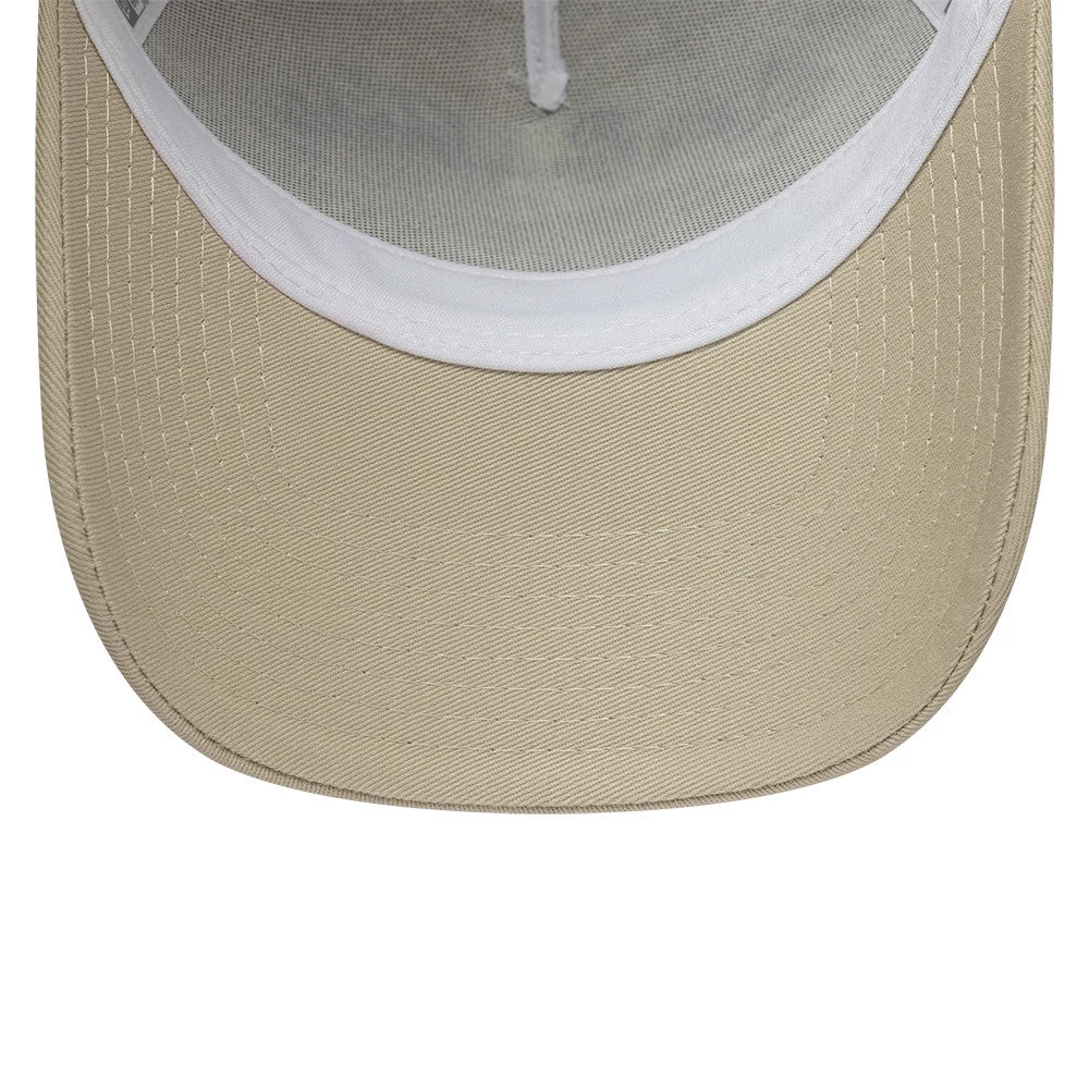 Pictured is this New Era Fishing 9FORTY A-Frame Trucker Adjustable cap in light beige. 7