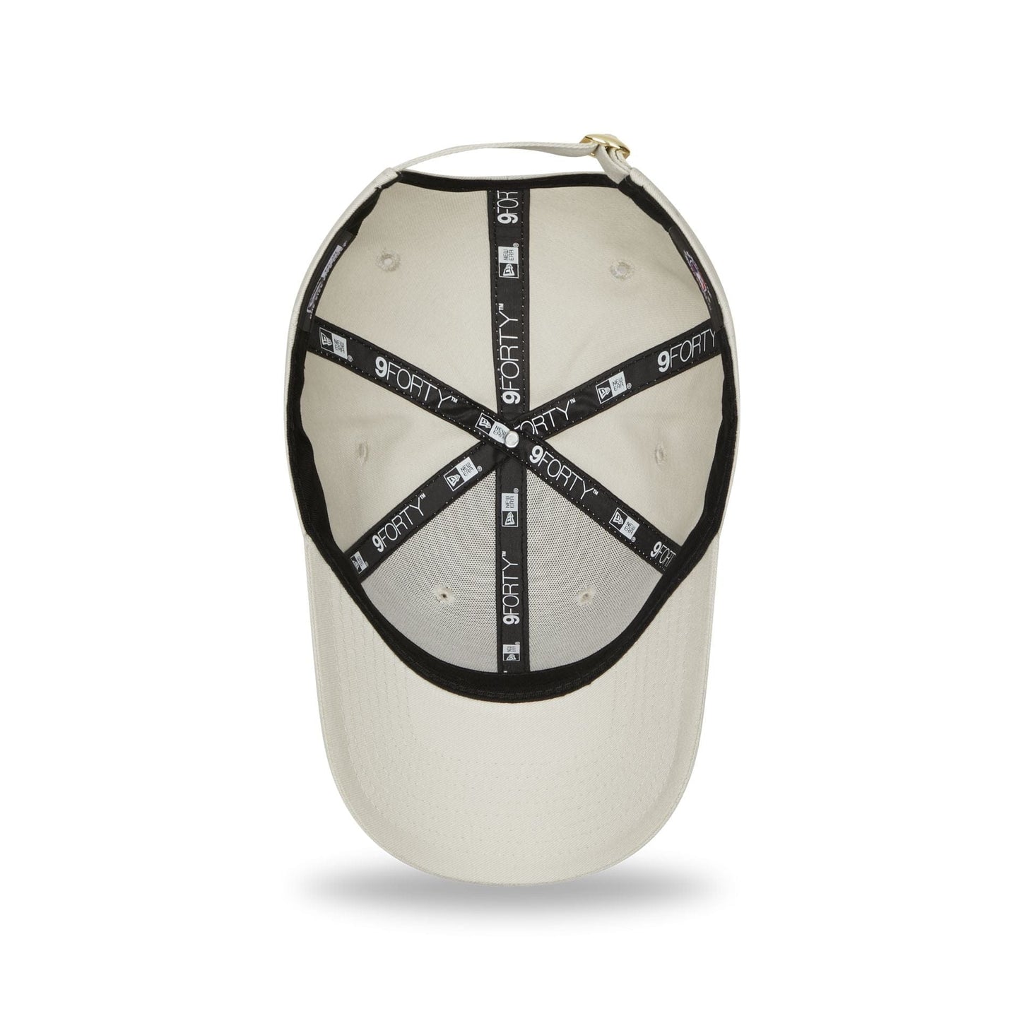 This is a New York Yankees Womens Metallic Logo Cream 9FORTY Adjustable Cap 5