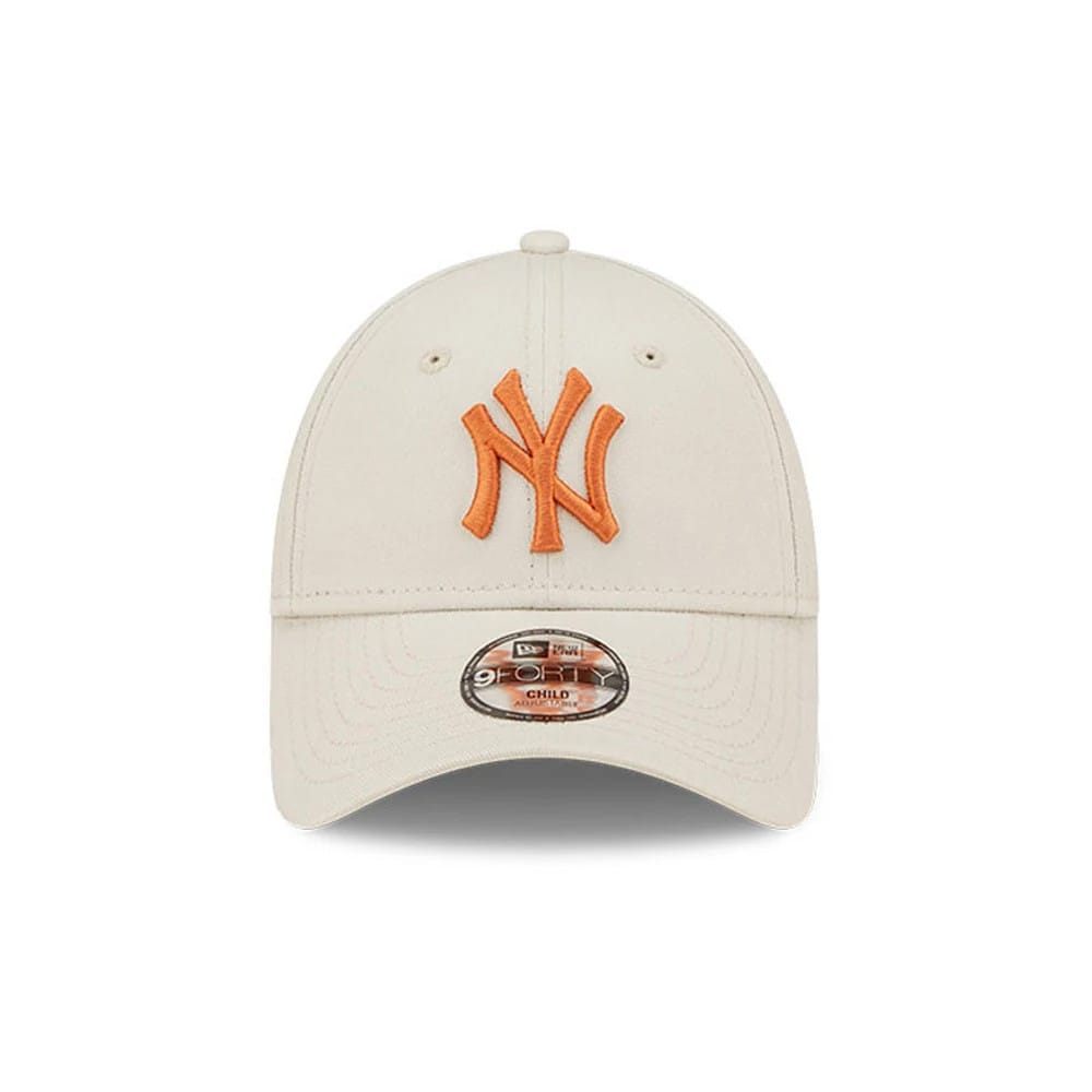 This is a Child MLB League Essential New York Yankees Light Beige 9FORTY Cap. 2