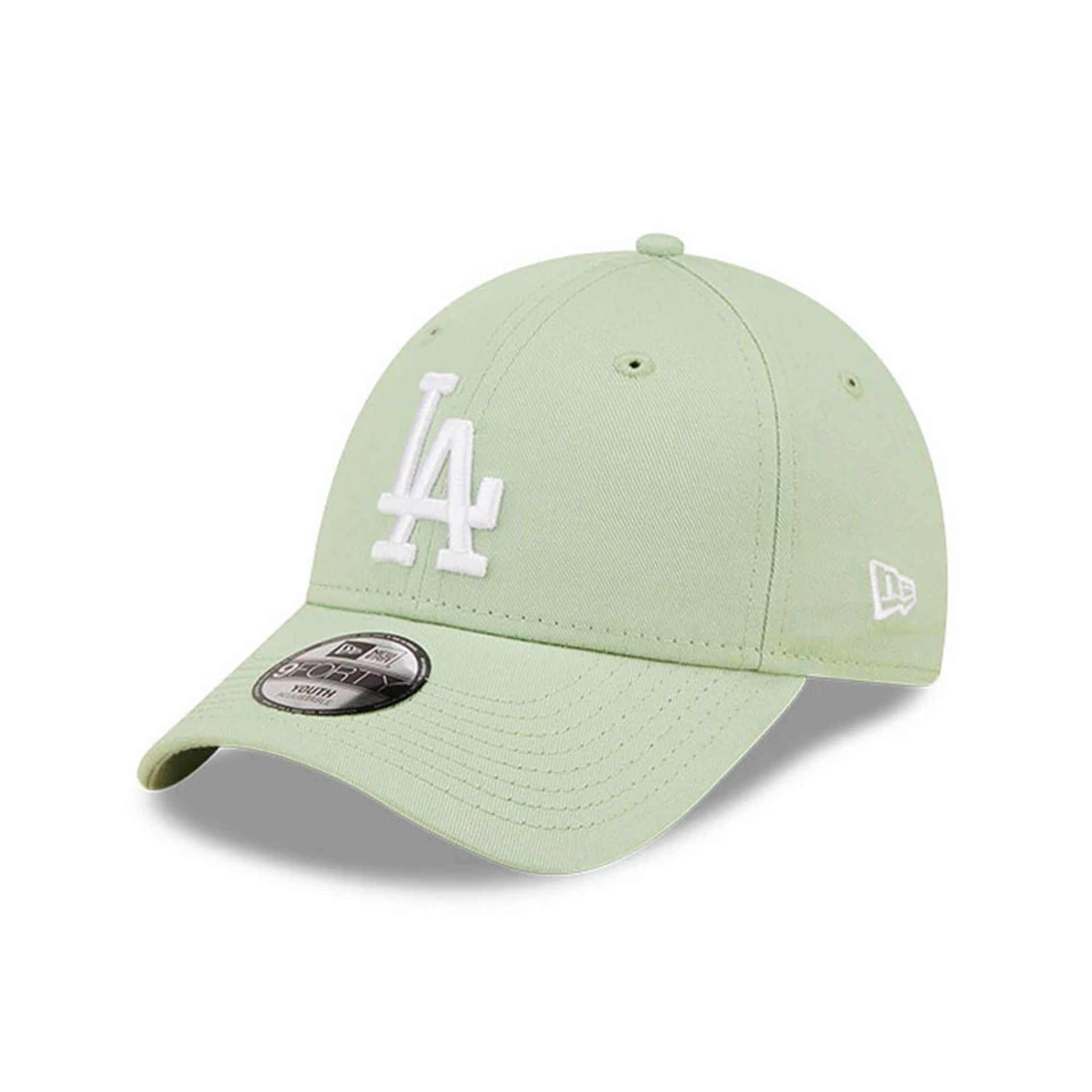 This is a Youth MLB League Essential LA Dodgers Bright Green 9FORTY Cap 1
