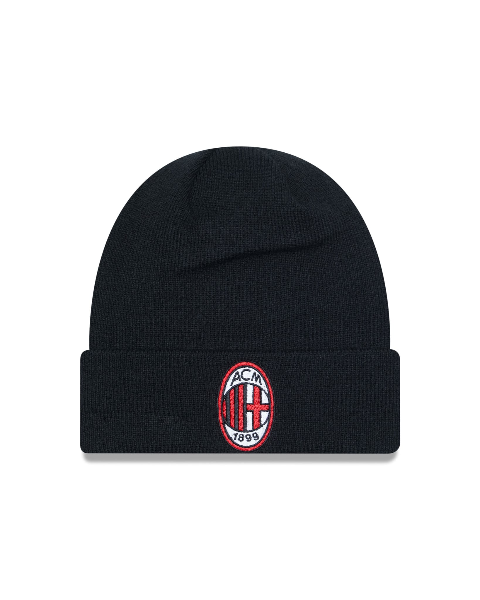 This is a AC Milan Black Cuff Knit Beanie Hat 1