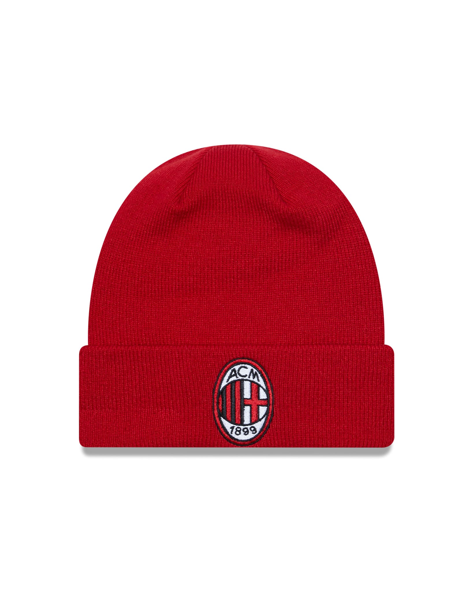 This is a AC Milan Red Cuff Knit Beanie Hat 1