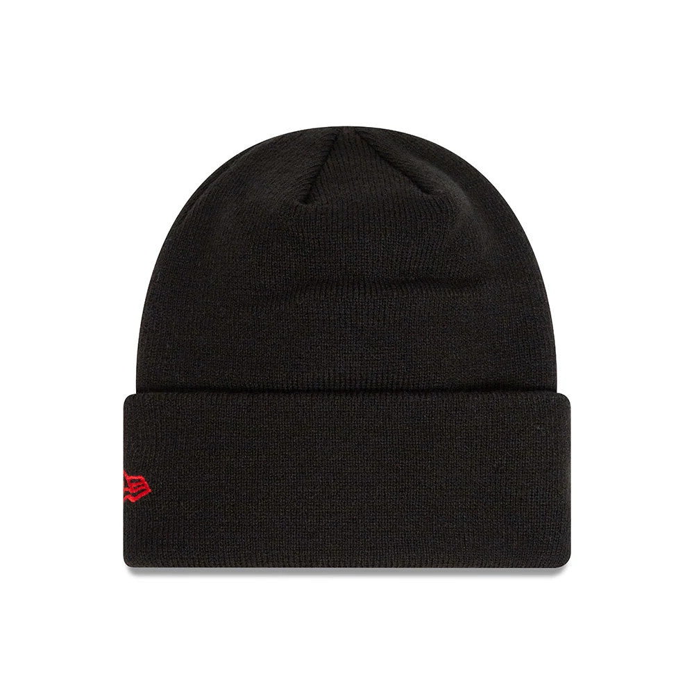 This is a Manchester United FC Youth Black Cuff Knit Beanie Hat 2