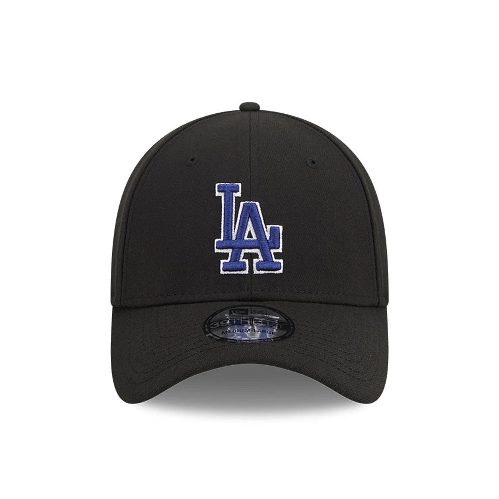Pictured is this MLB Evergreen LA Dodgers 39THIRTY Stretch Fit cap in black. 9