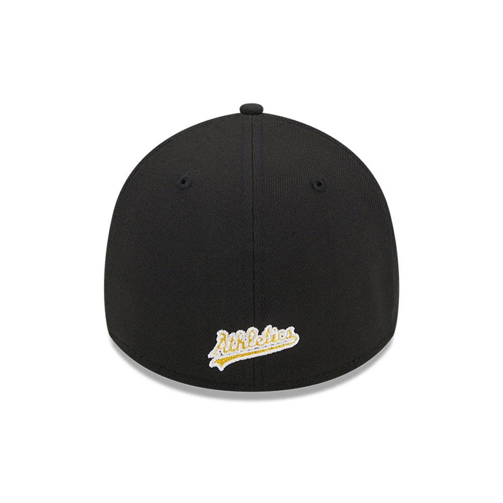 Pictured is this MLB Evergreen Athletics 39THIRTY Stretch Fit cap in black. 4