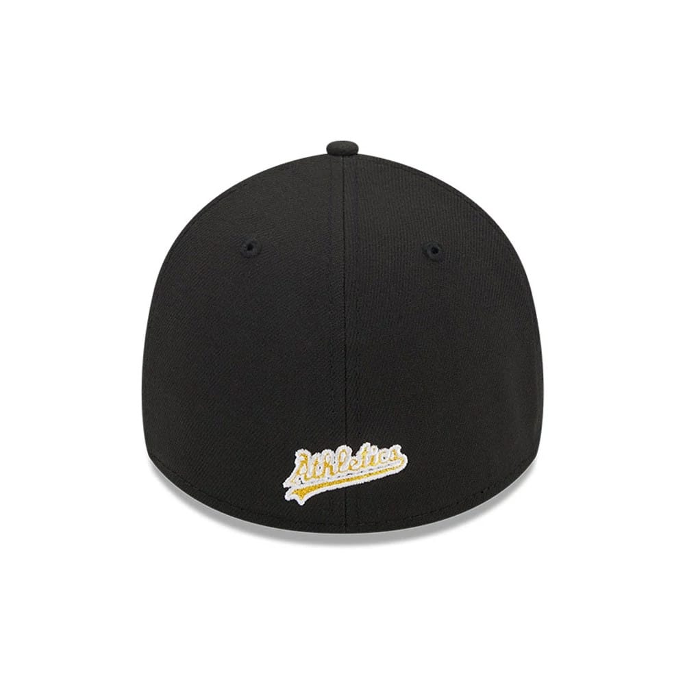 Pictured is this MLB Evergreen Athletics 39THIRTY Stretch Fit cap in black. 4