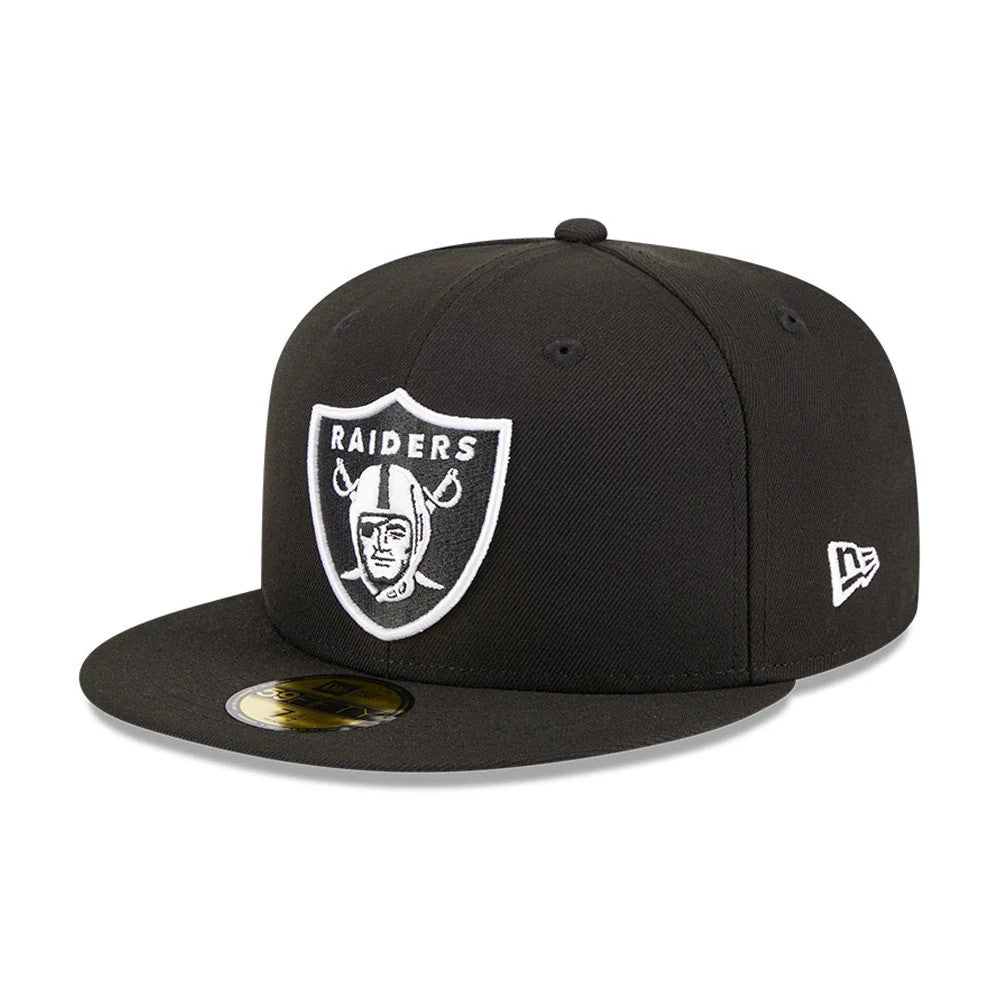 Pictured is this NFL Evergreen Las Vegas Raiders 59FIFTY Fitted cap in black. 4