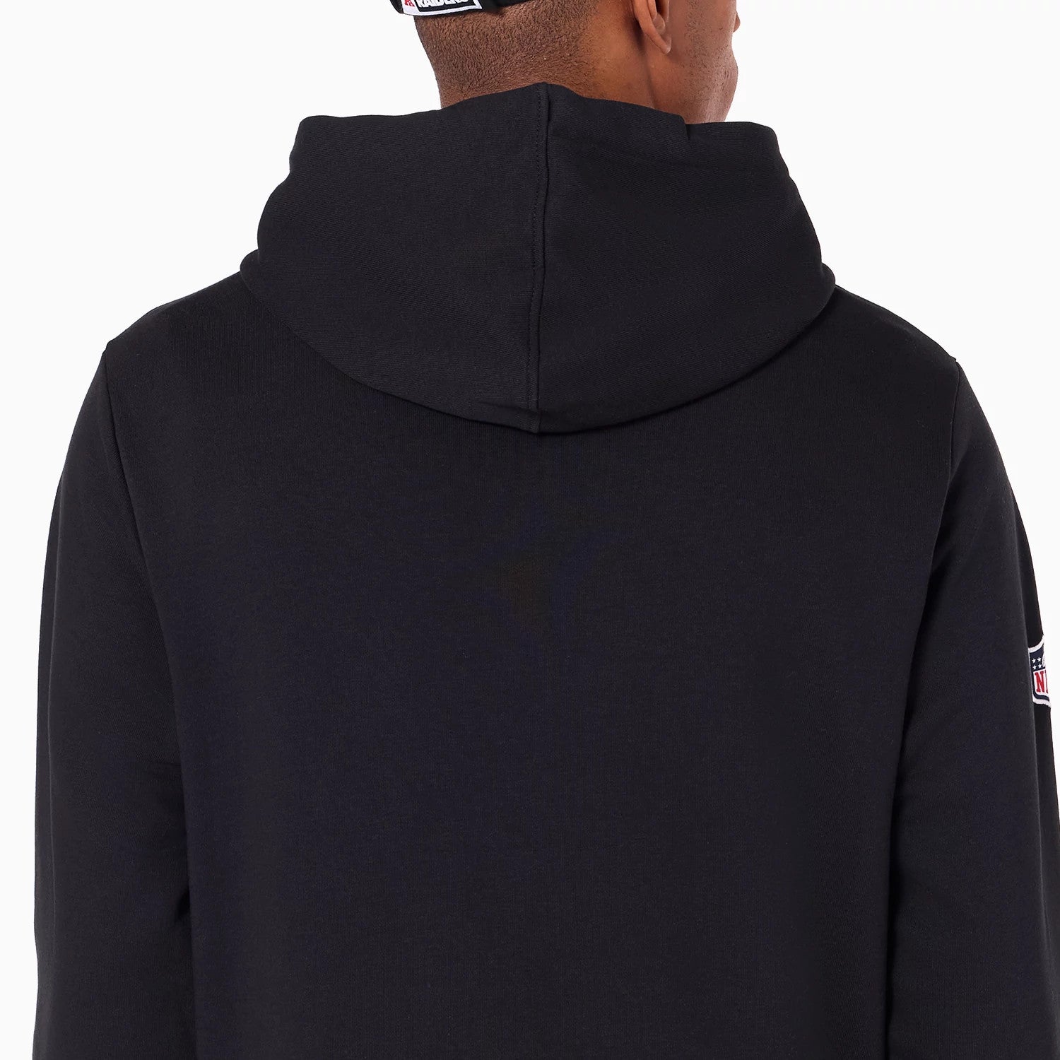 The Male model is wearing Las Vegas Raiders NFL Black Pullover Hoodie 4