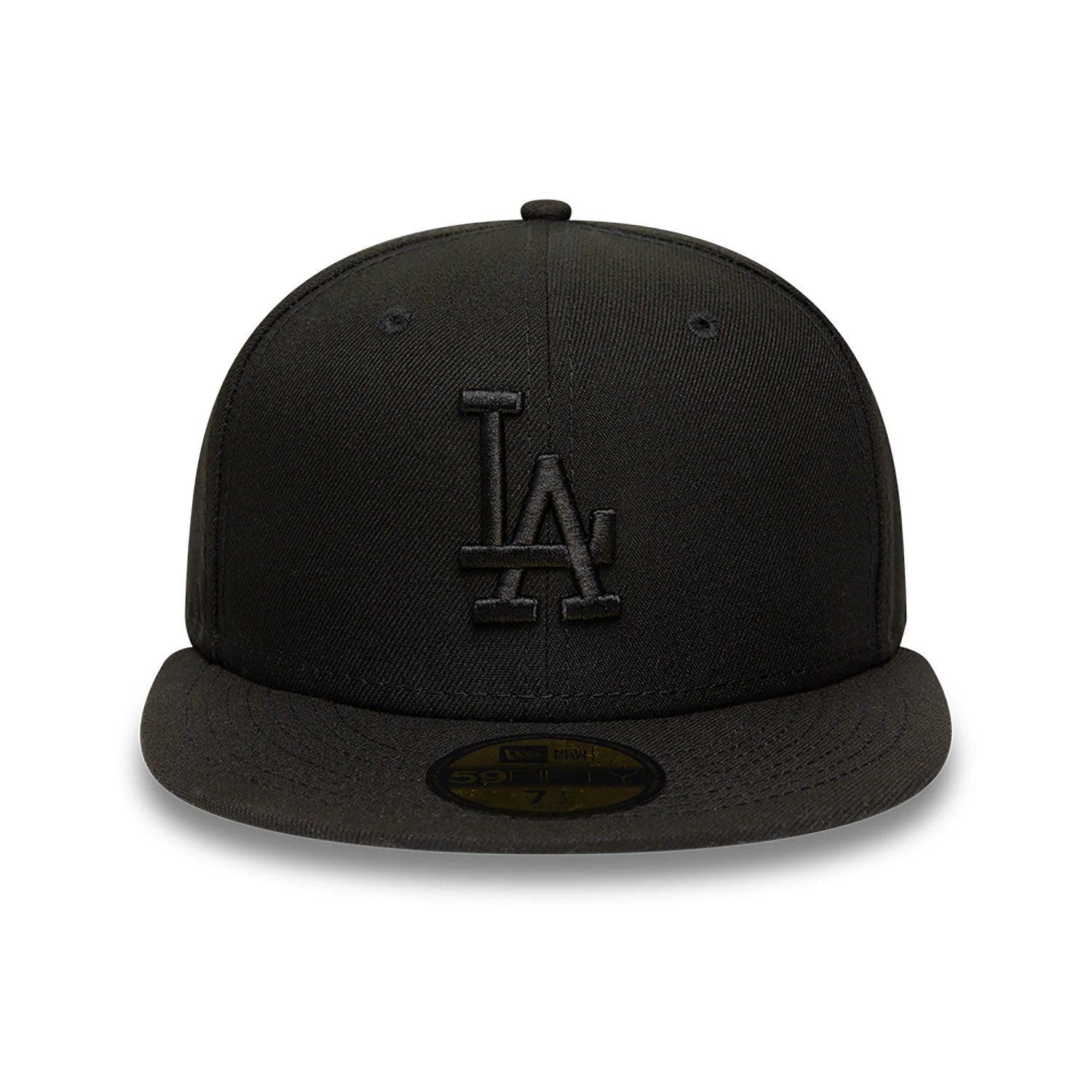 This is a LA Dodgers MLB Black on Black 59FIFTY Fitted Cap 2
