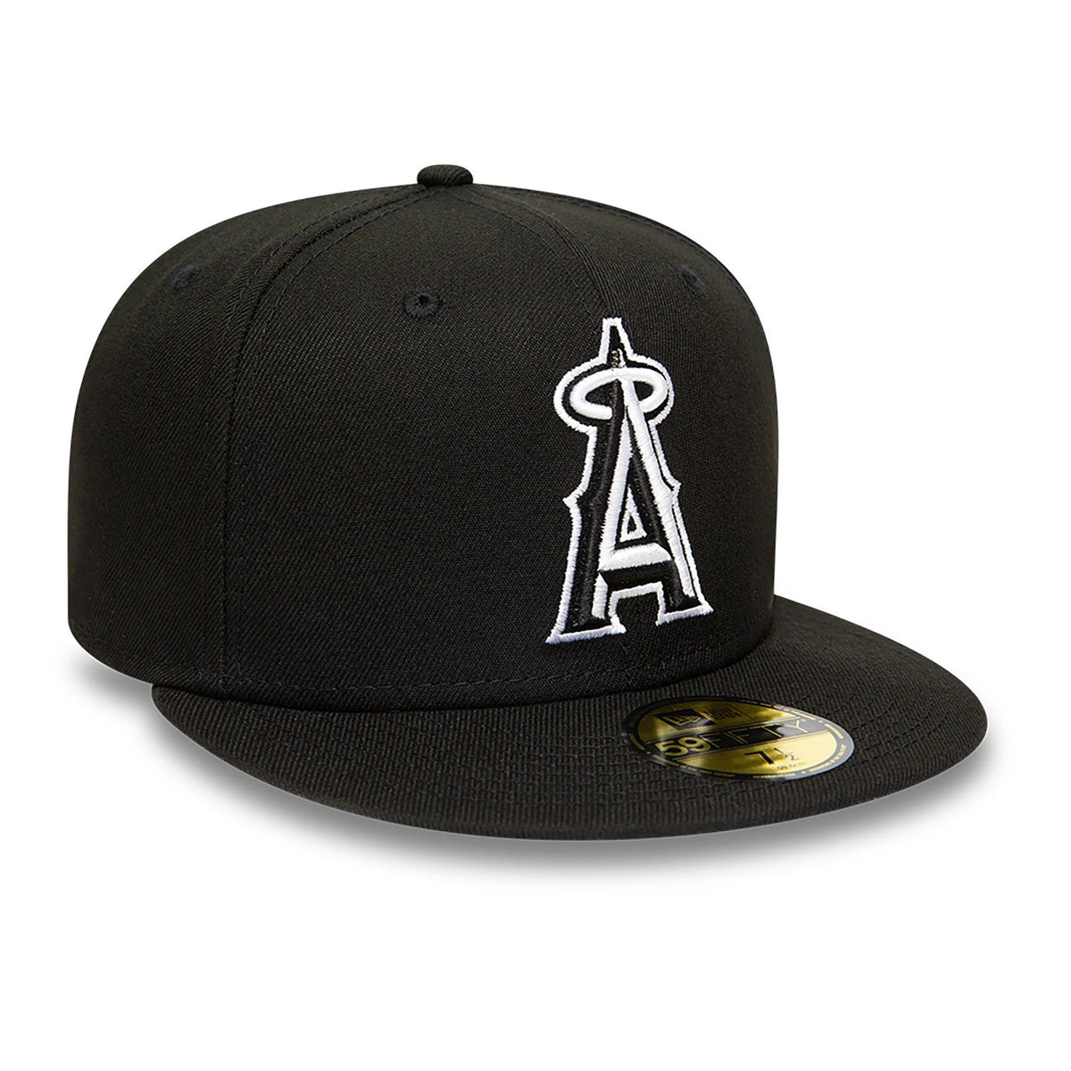 This is a Anaheim Angels MLB Black and White 59FIFTY Fitted Cap 3