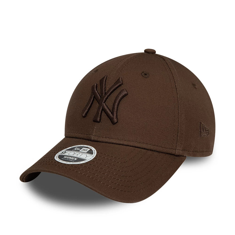 This is a New York Yankees Womens League Essential Dark Brown 9FORTY Adjustable Cap 1