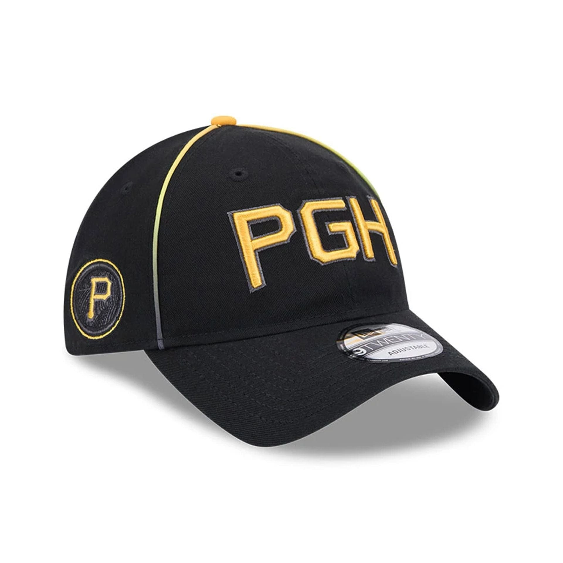 This is a Pittsburgh Pirates MLB City Connect 2025 Black 9TWENTY Adjustable Cap 1