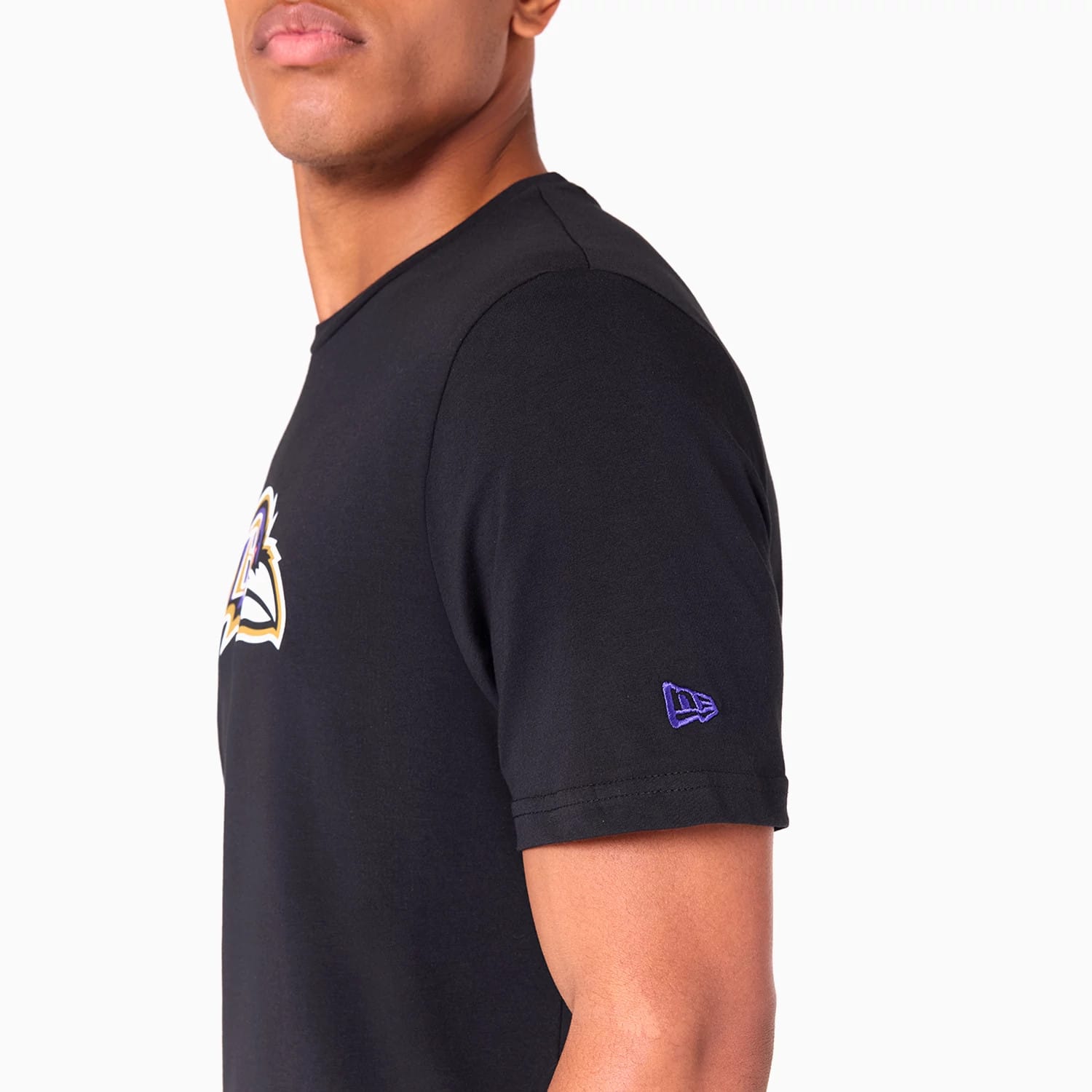 The Male model is wearing Baltimore Ravens NFL Black T-Shirt 4