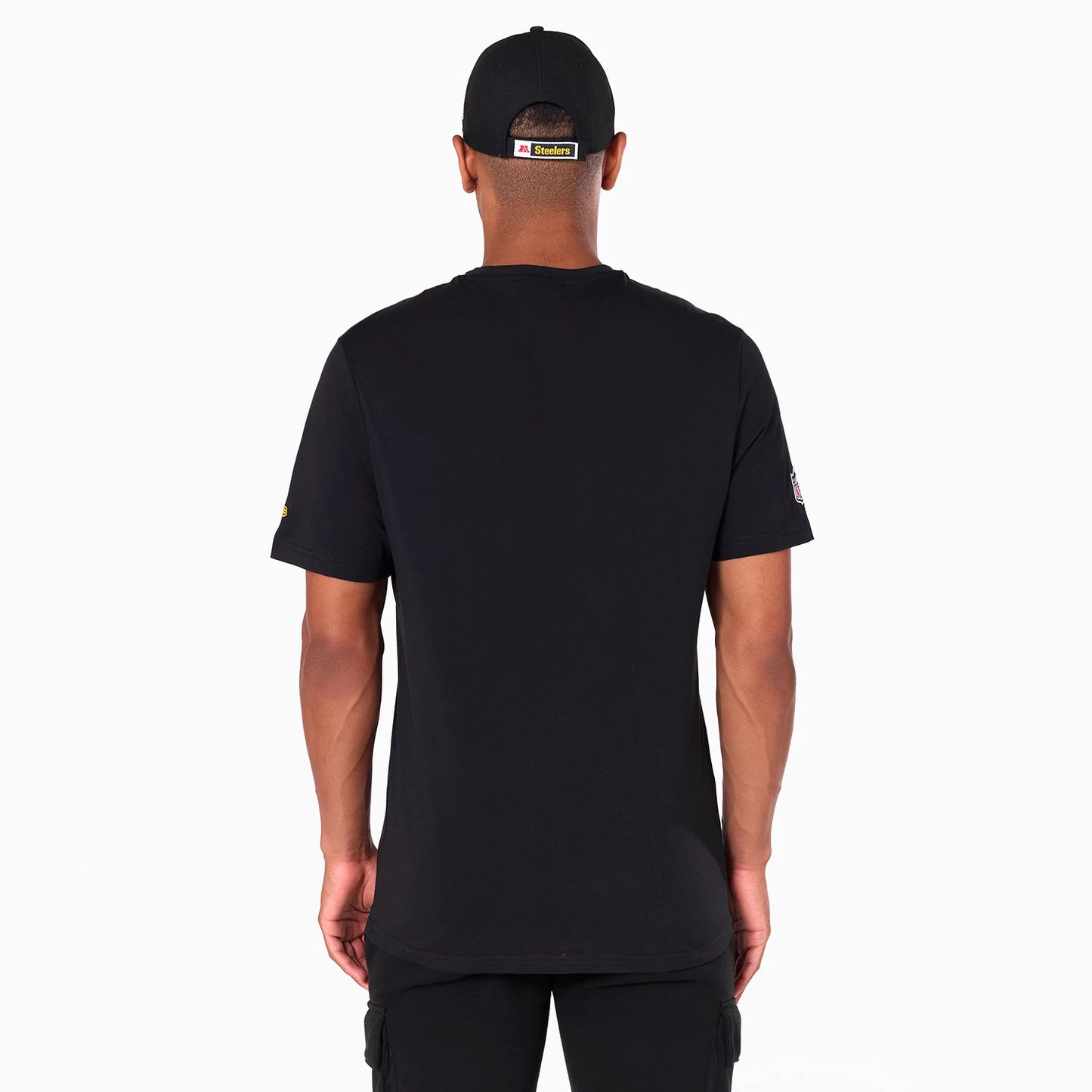 The Male model is wearing Pittsburgh Steelers NFL Black T-Shirt 7