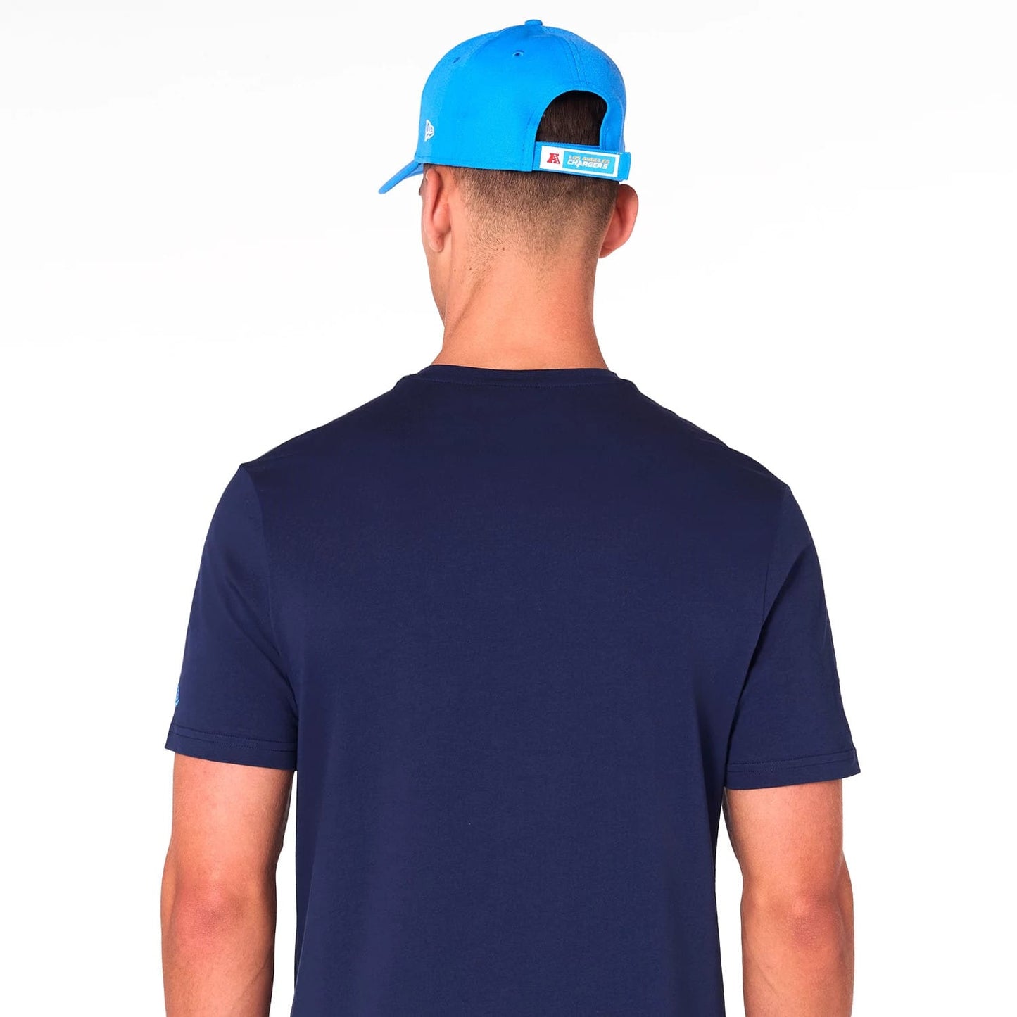 The Male model is wearing LA Chargers NFL Blue T-Shirt 7