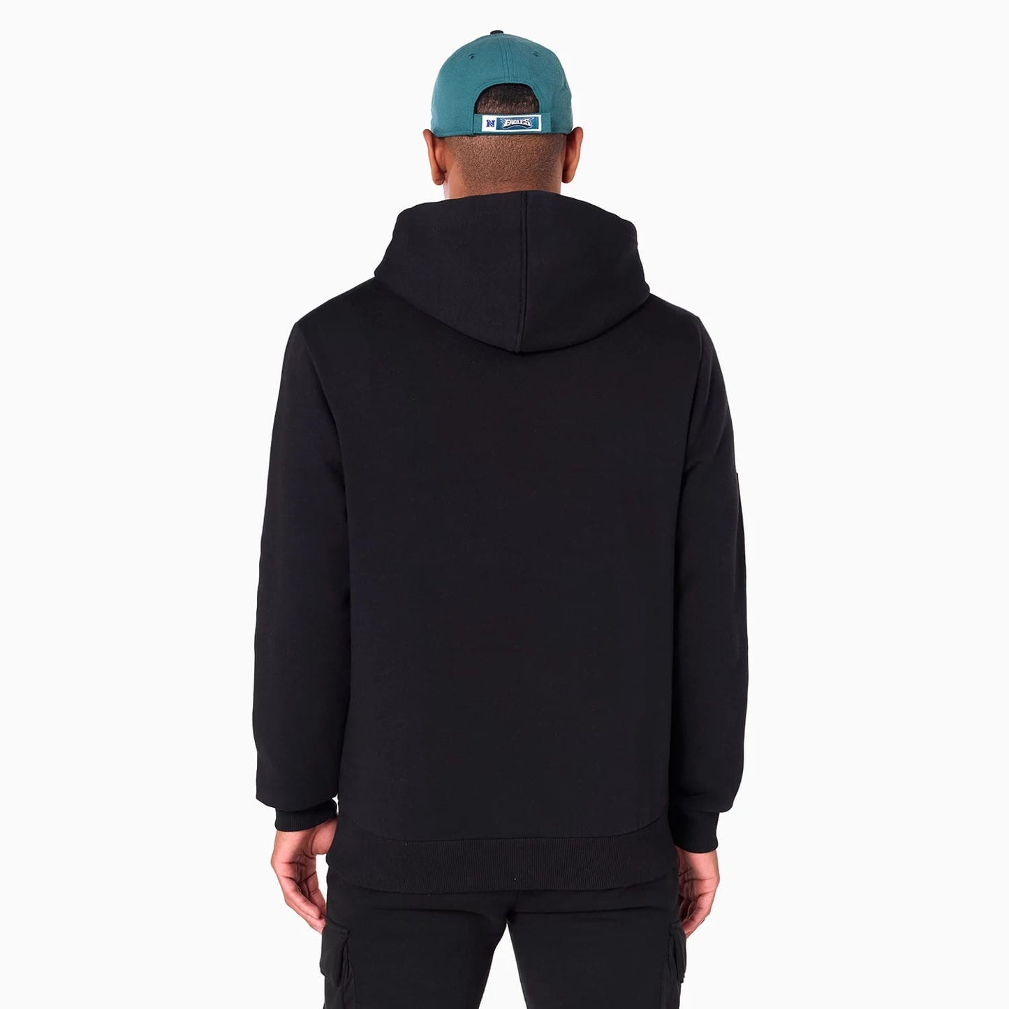 The Male model is wearing Philadelphia Eagles NFL Black Pullover Hoodie 7