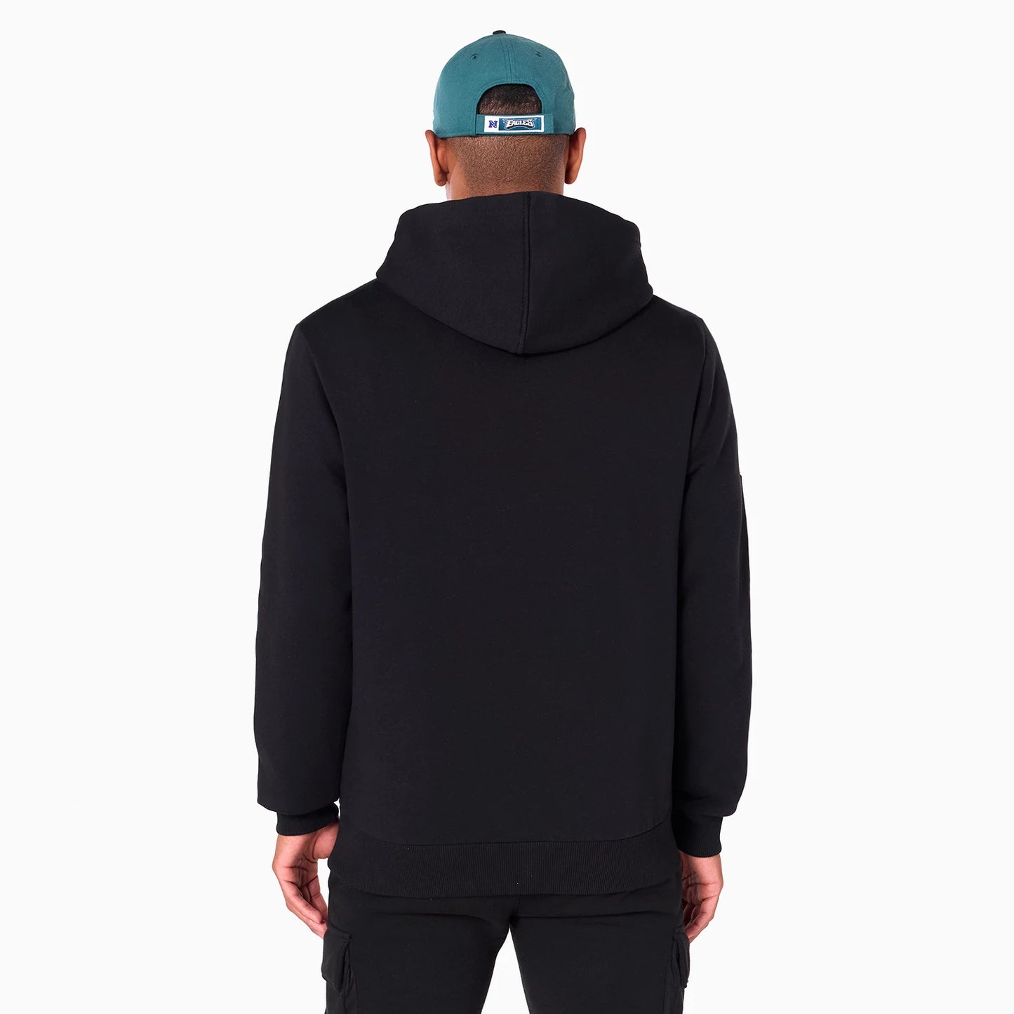 The Male model is wearing Philadelphia Eagles NFL Black Pullover Hoodie 7