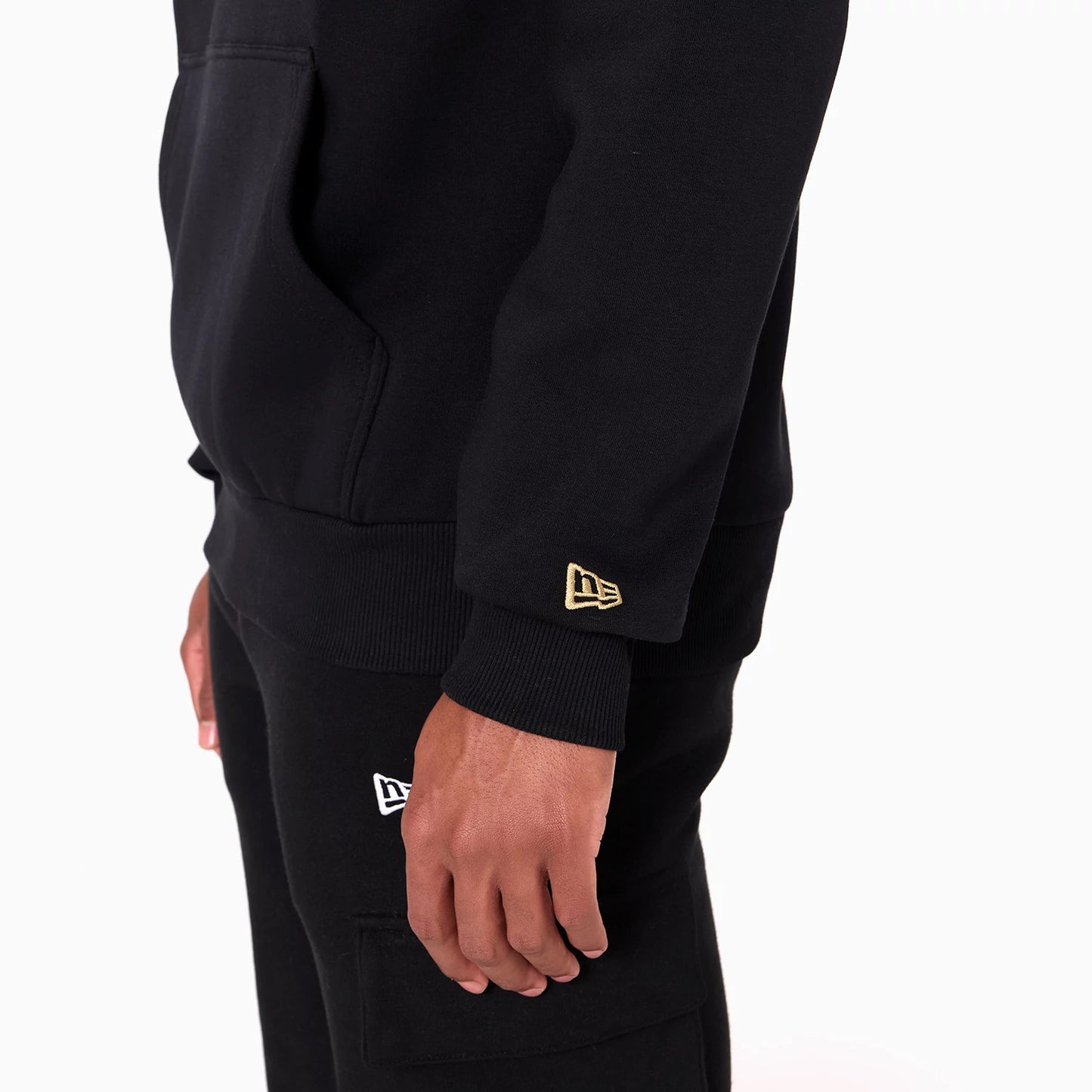 The Male model is wearing San Francisco 49ers NFL Black Pullover Hoodie 7
