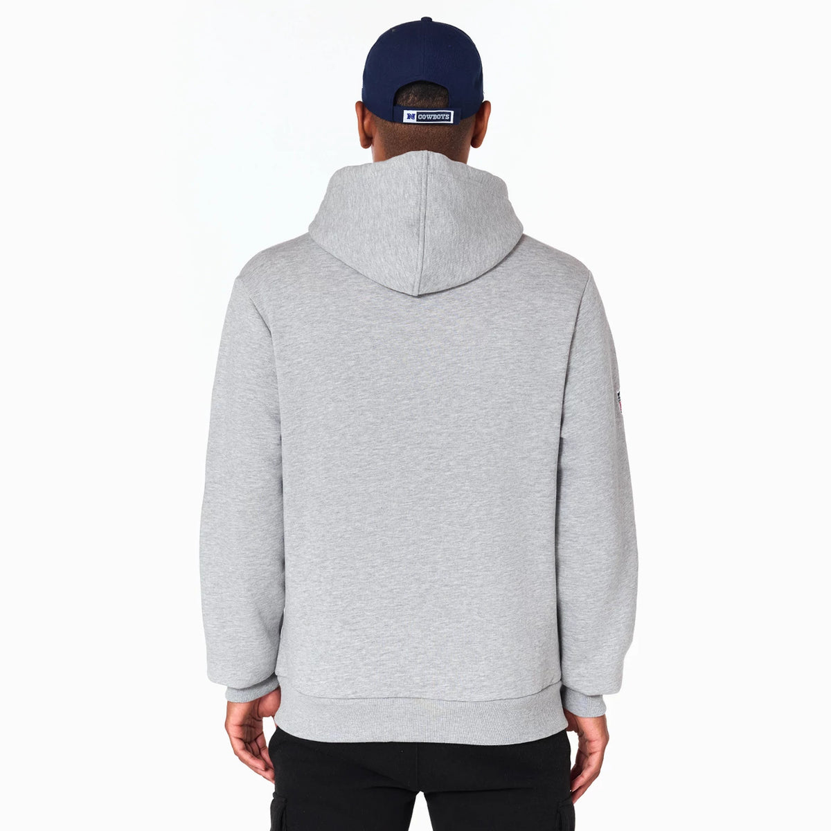 The Male model is wearing Dallas Cowboys NFL Grey Pullover Hoodie 2