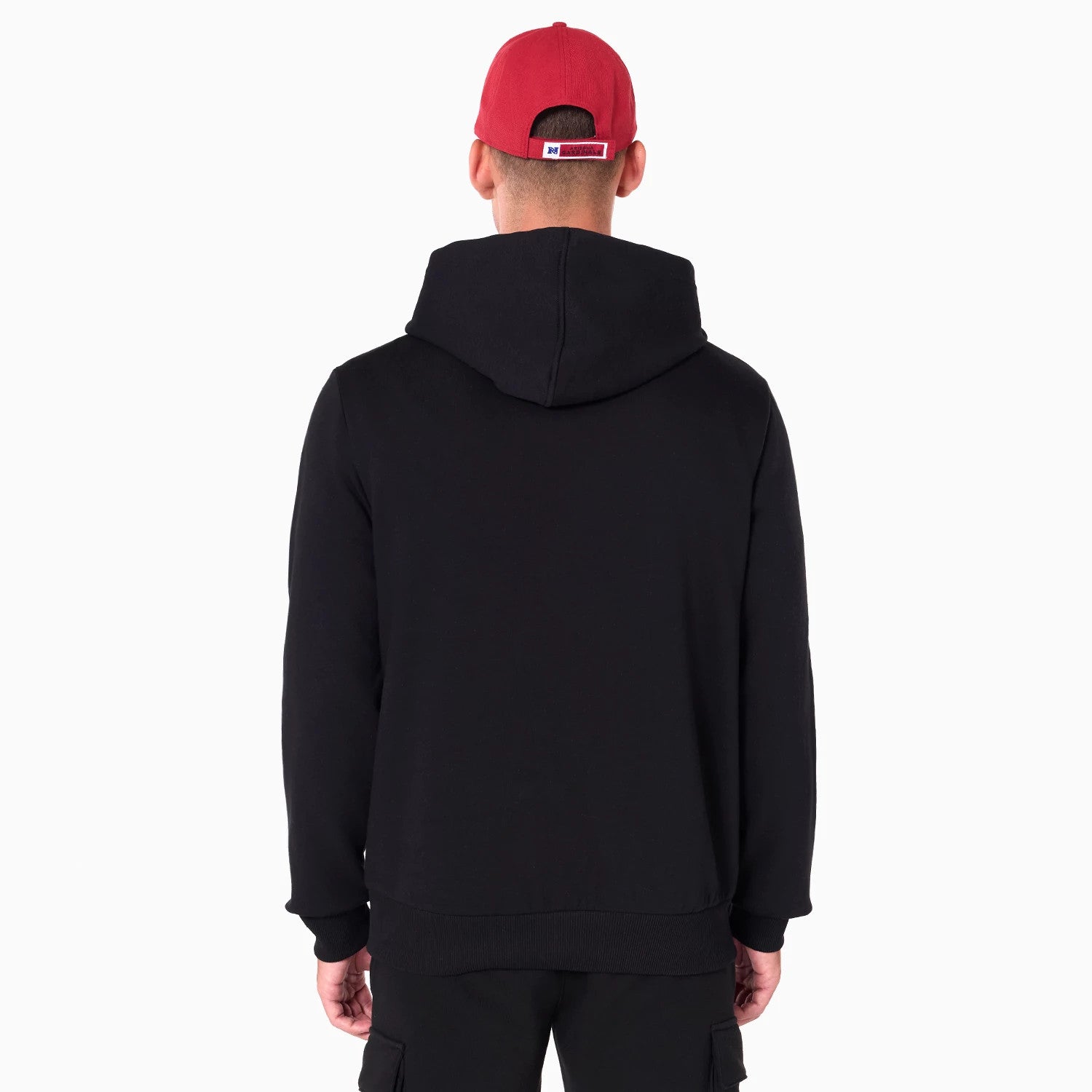 The Male model is wearing Arizona Cardinals NFL Black Pullover Hoodie 2