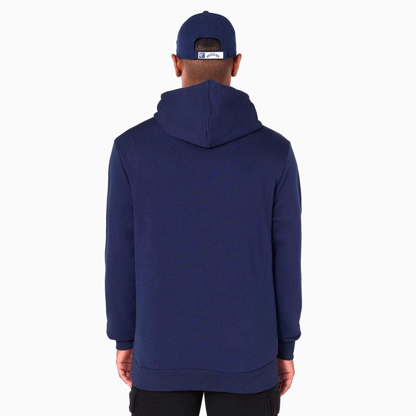 The Male model is wearing Memphis Grizzlies NBA Navy Pullover Hoodie 7