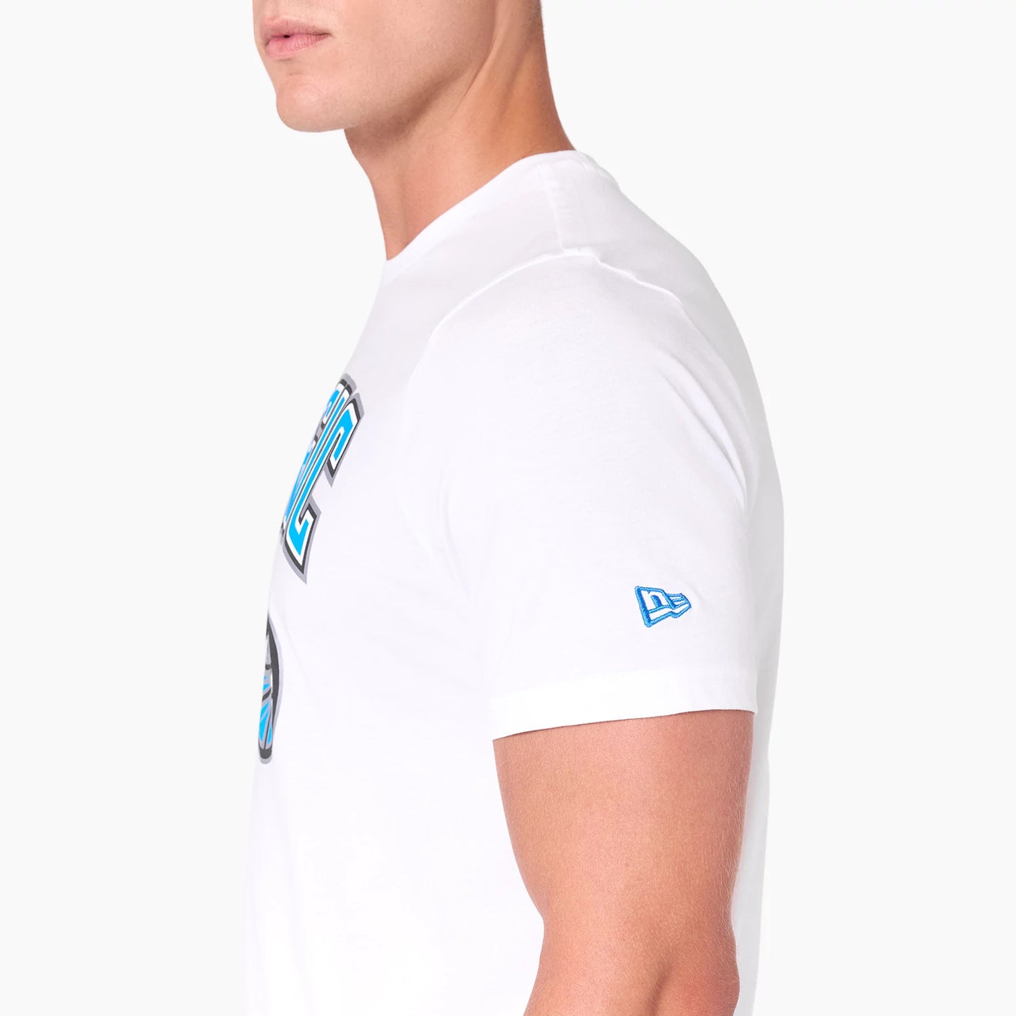 The Male model is wearing Orlando Magic NBA White T-Shirt 7