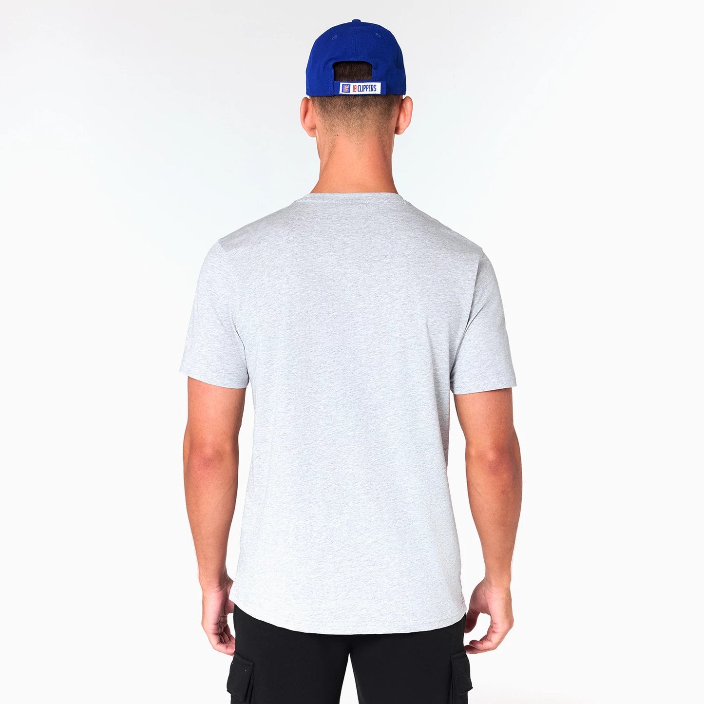 The Male model is wearing LA Clippers NBA Grey T-Shirt 7