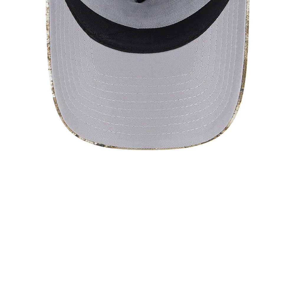 Pictured is this MLB Realtree Camo New York Yankees 9FORTY A-Frame Trucker Adjustable cap in navy. 2