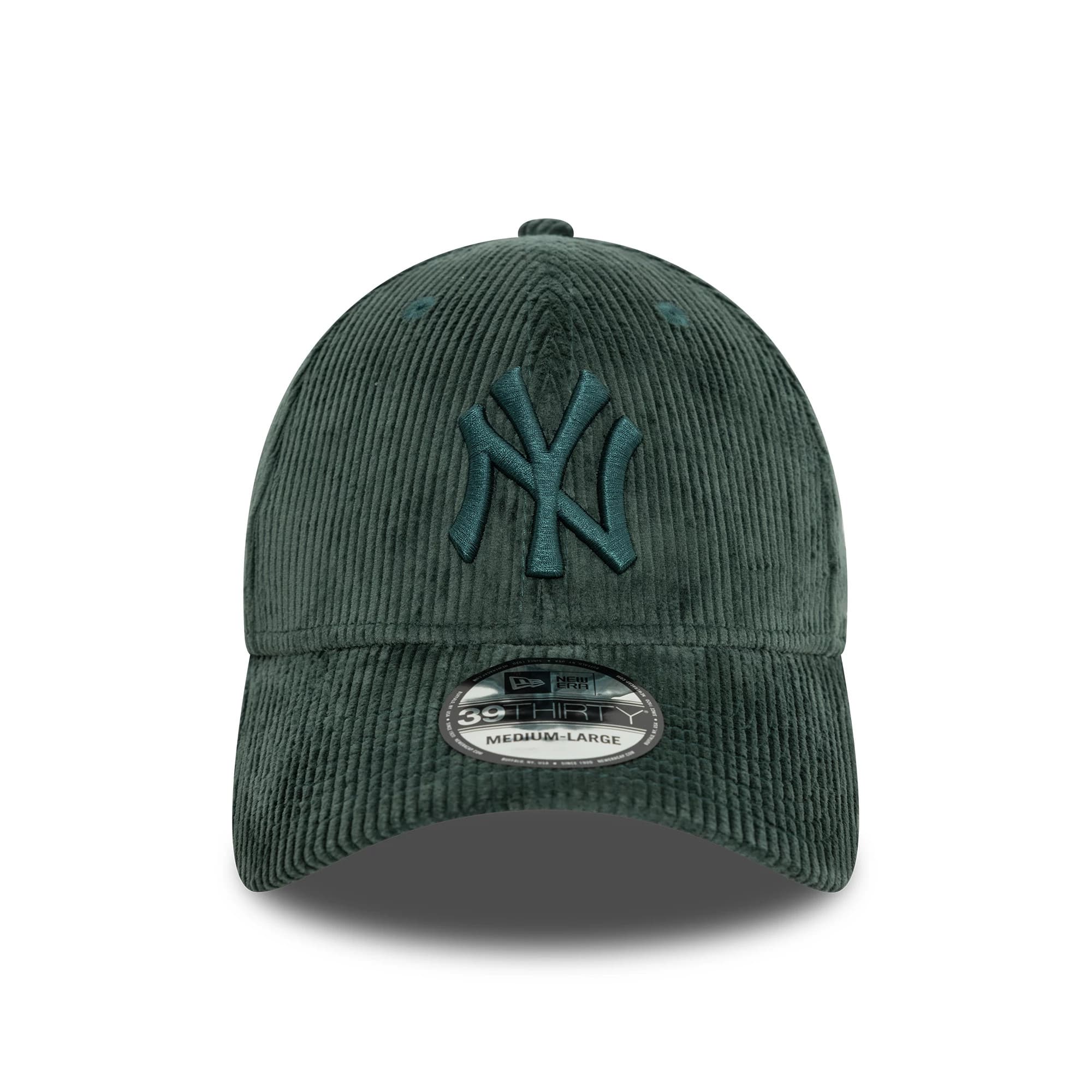 This is a New York Yankees Cord Dark Green 39THIRTY Stretch Fit Cap 2