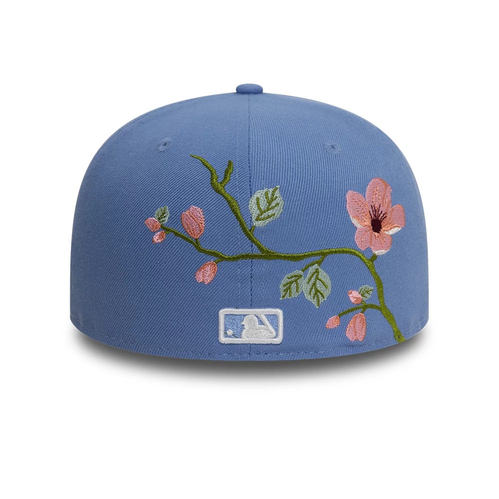 Pictured is this LA Dodgers MLB Floral Blue 59FIFTY Fitted Cap 2