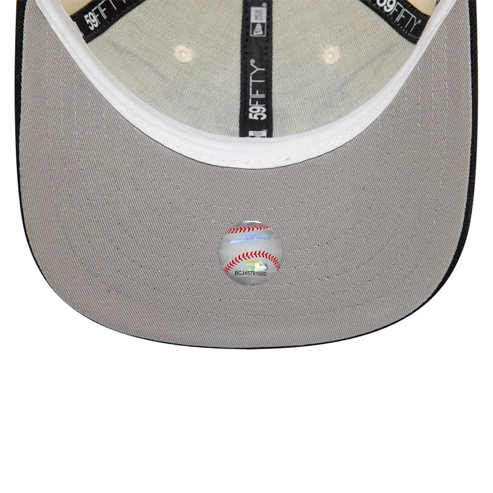 Pictured is this Pittsburgh Pirates MLB Team Wings Light Beige 59FIFTY Fitted Cap 2
