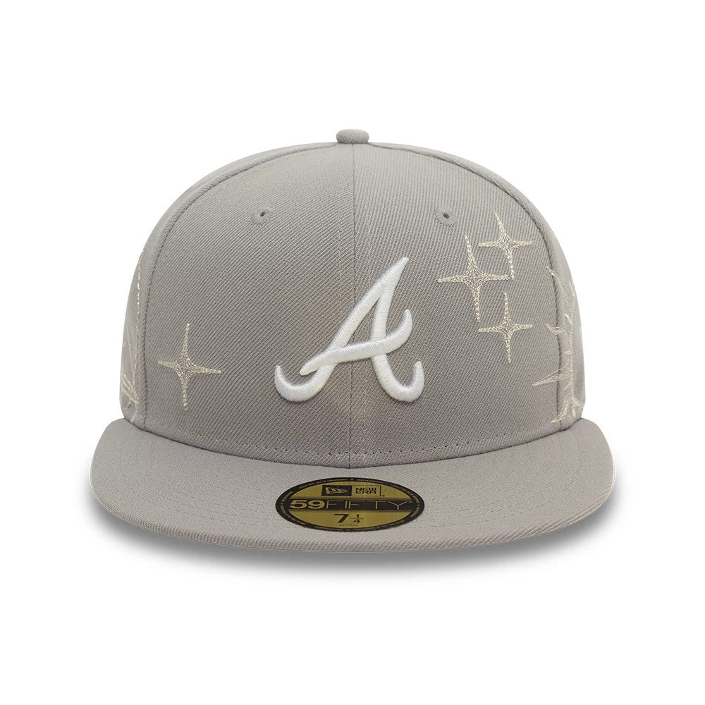 This is a Atlanta Braves MLB Zodiac Grey 59FIFTY Fitted Cap 2