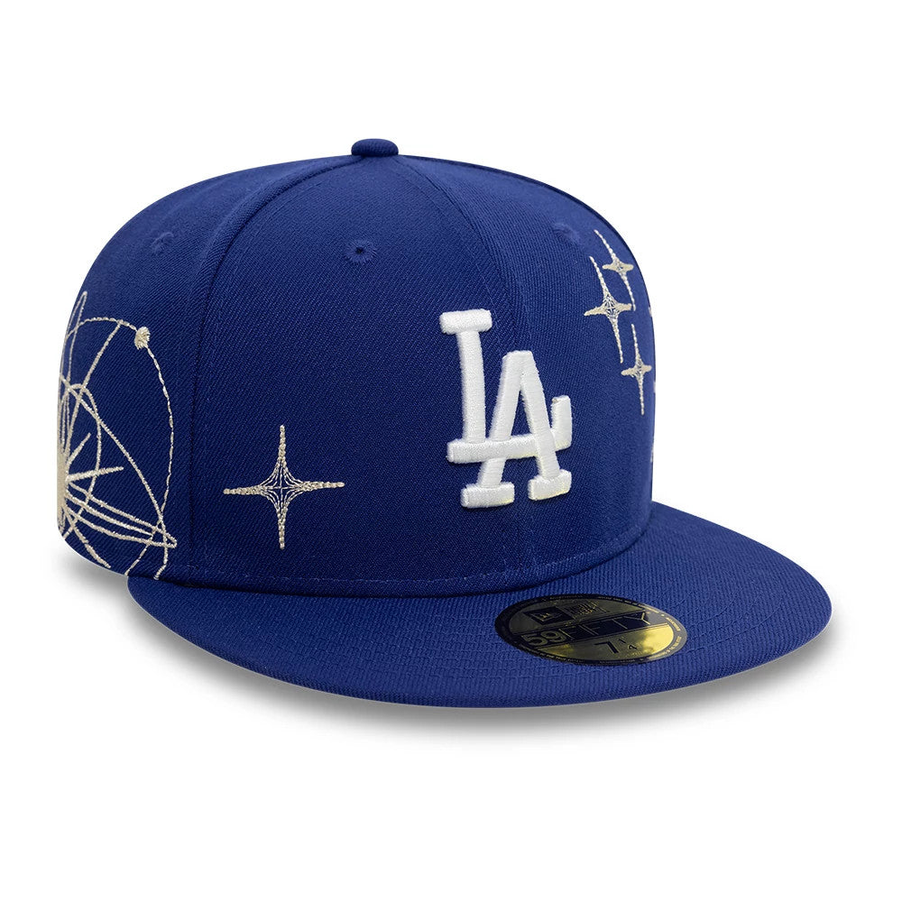 Pictured is this LA Dodgers MLB Zodiac 59FIFTY Fitted Cap in dark blue. 3