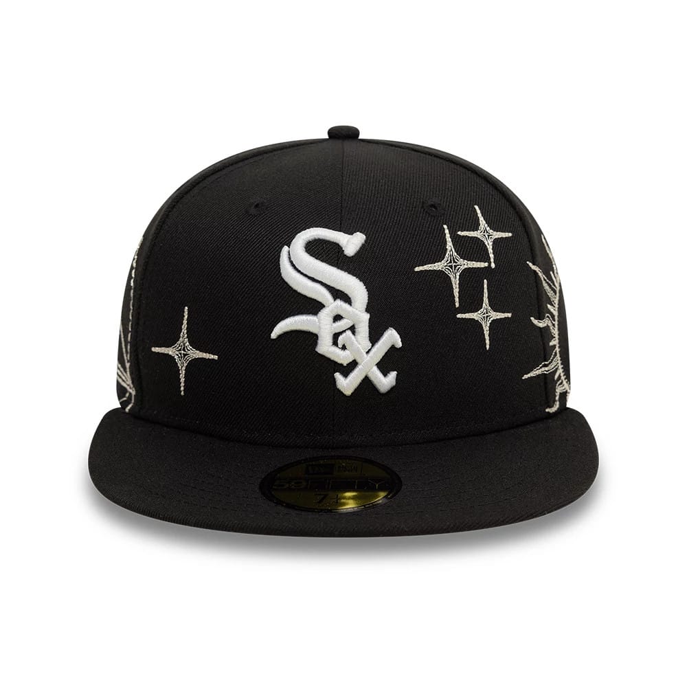 Pictured is this Chicago White Sox MLB Zodiac Black 59FIFTY Fitted Cap 2
