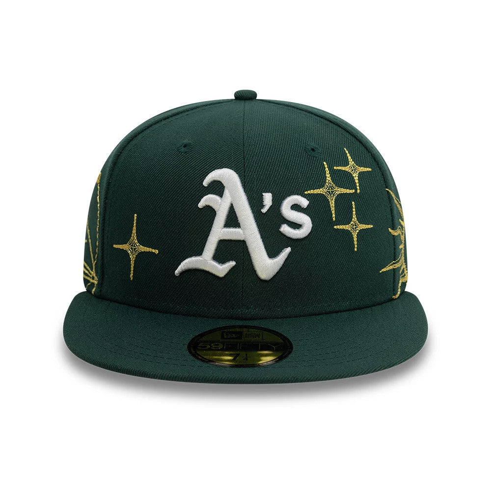 Pictured is this Athletics MLB Zodiac Dark Green 59FIFTY Fitted Cap 3