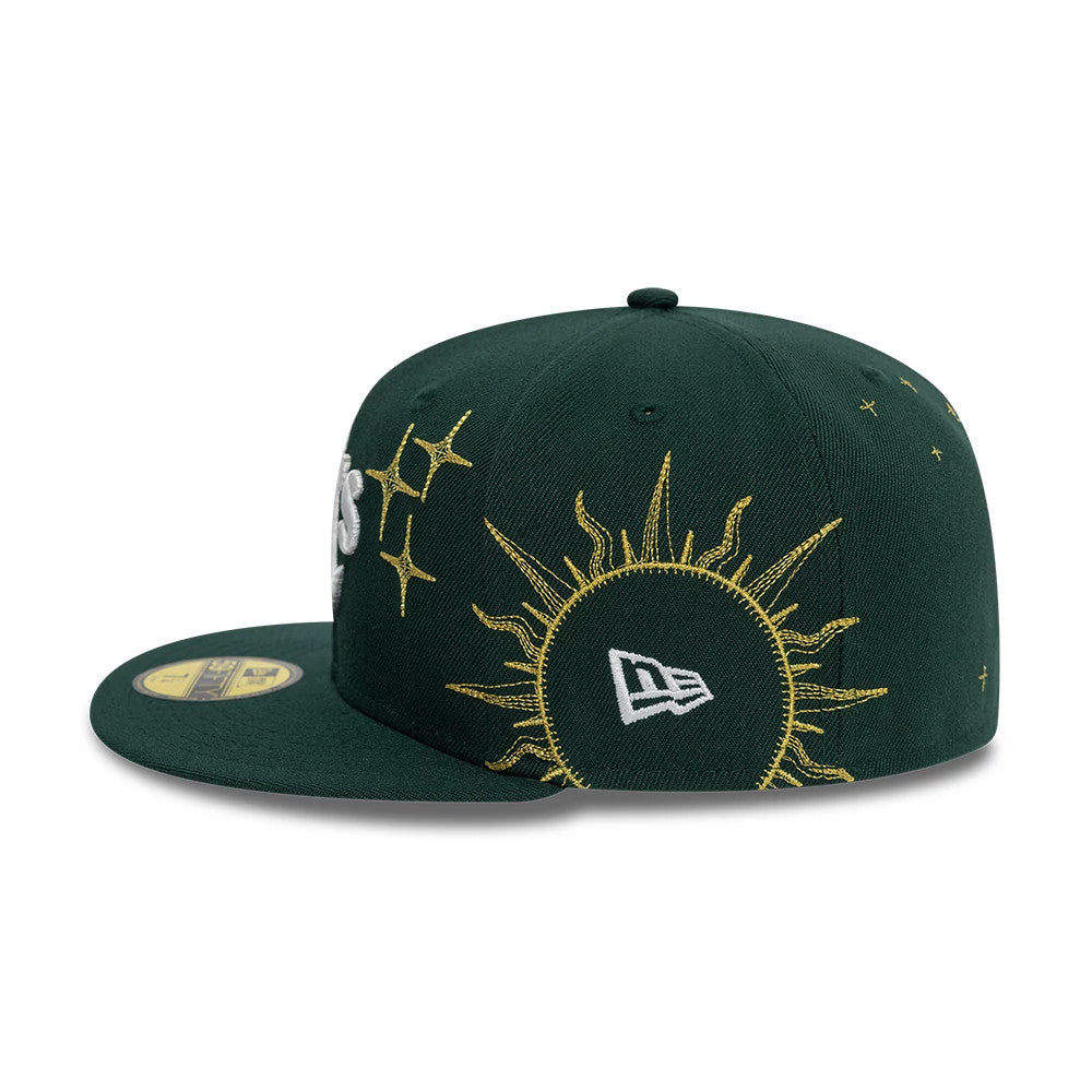 Pictured is this Athletics MLB Zodiac Dark Green 59FIFTY Fitted Cap 7