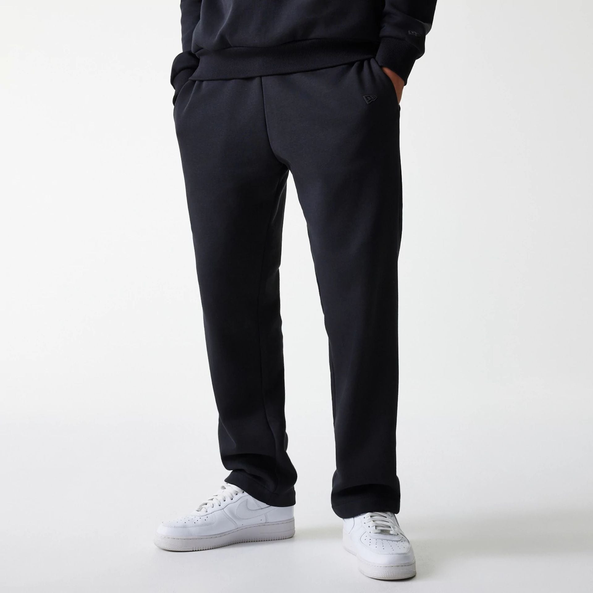 The Male model is wearing New Era Black Straight Leg Joggers 1