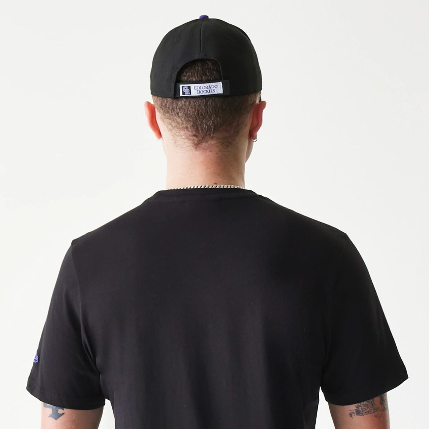 The Male model is wearing Colorado Rockies MLB Regular Black T-Shirt 7