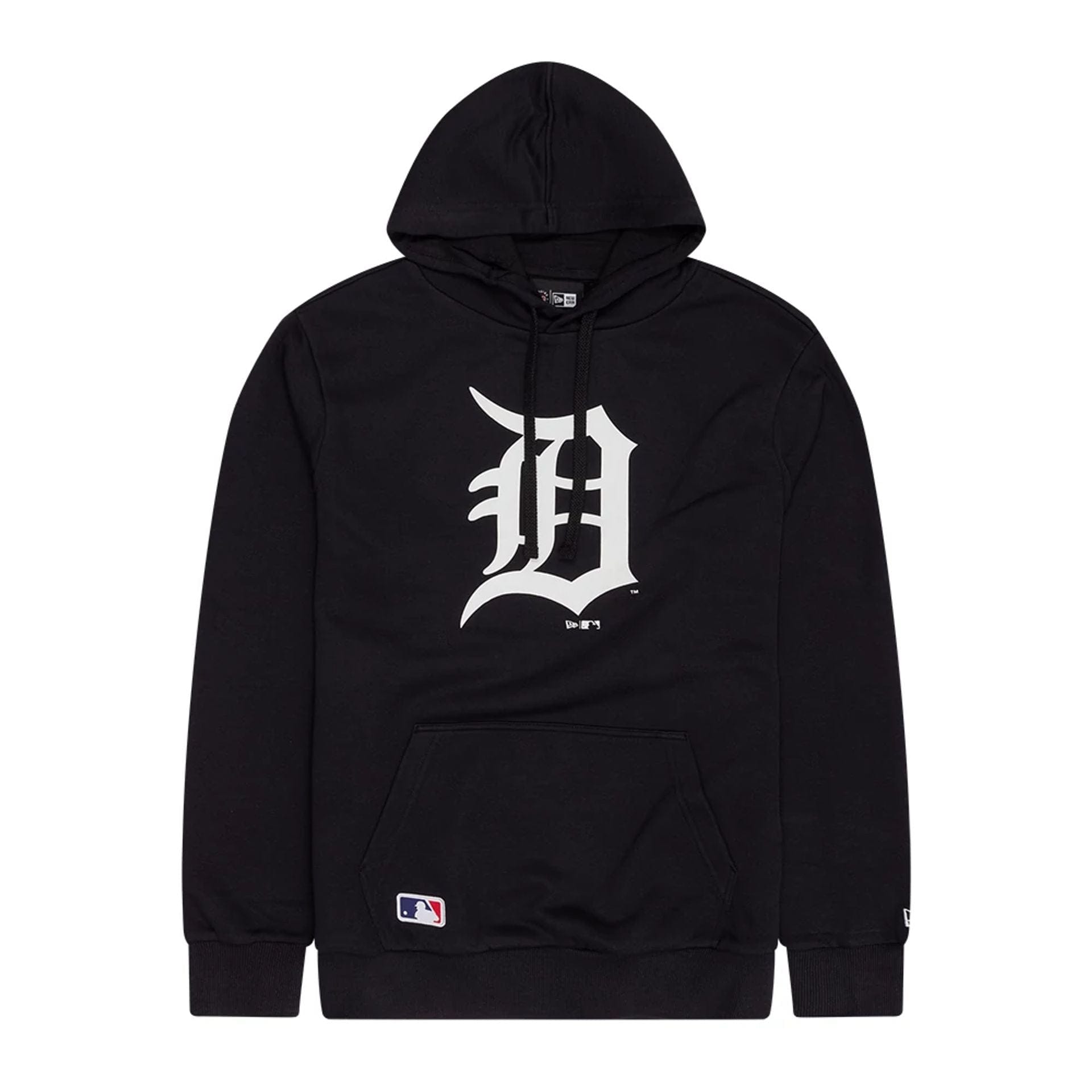 The Male model is wearing Detroit Tigers MLB Navy Pullover Hoodie 1