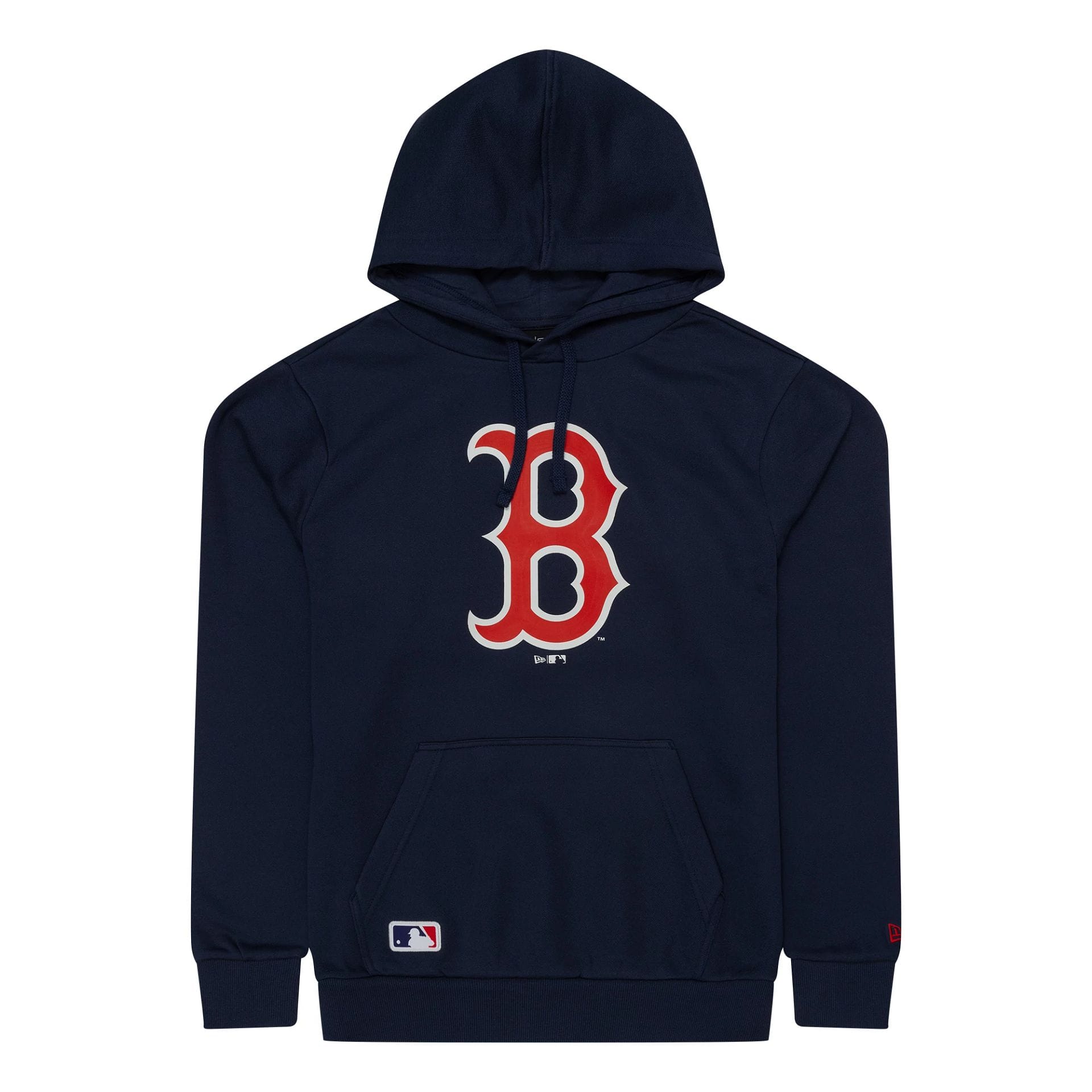 The Male model is wearing Boston Red Sox MLB Regular Dark Blue Pullover Hoodie 1