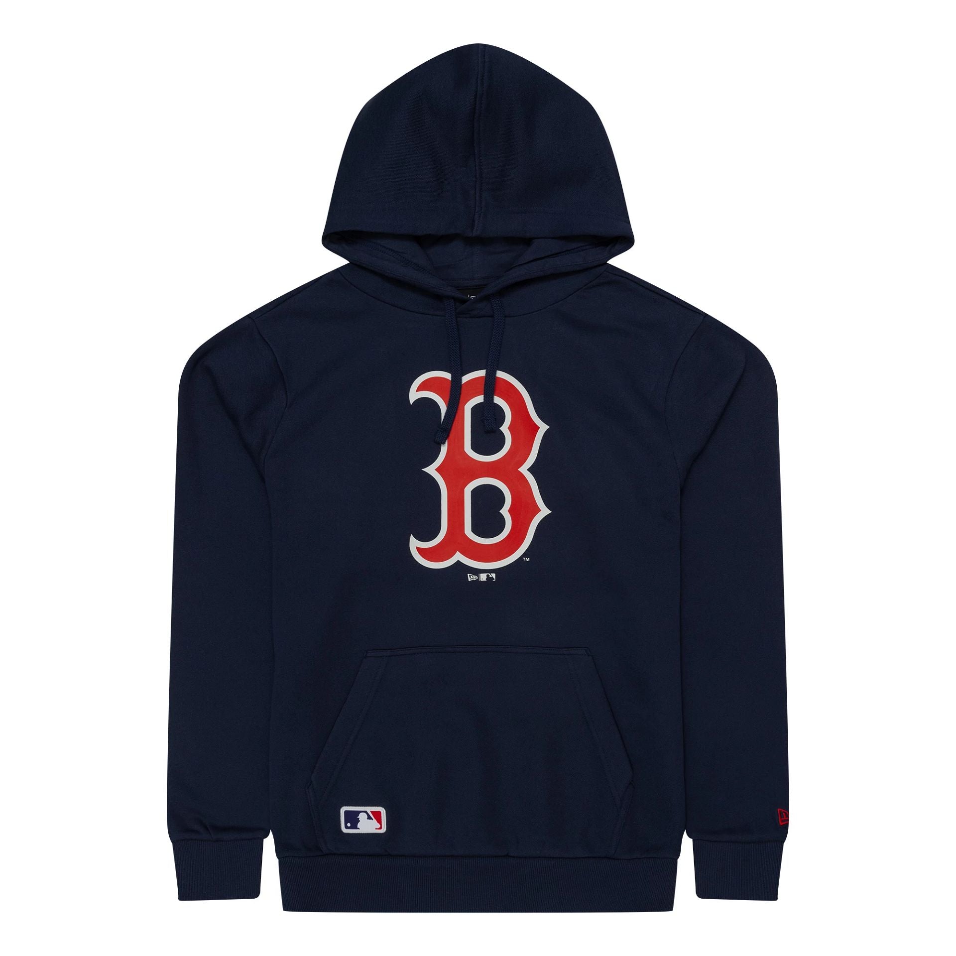 The Male model is wearing Boston Red Sox MLB Regular Dark Blue Pullover Hoodie 1