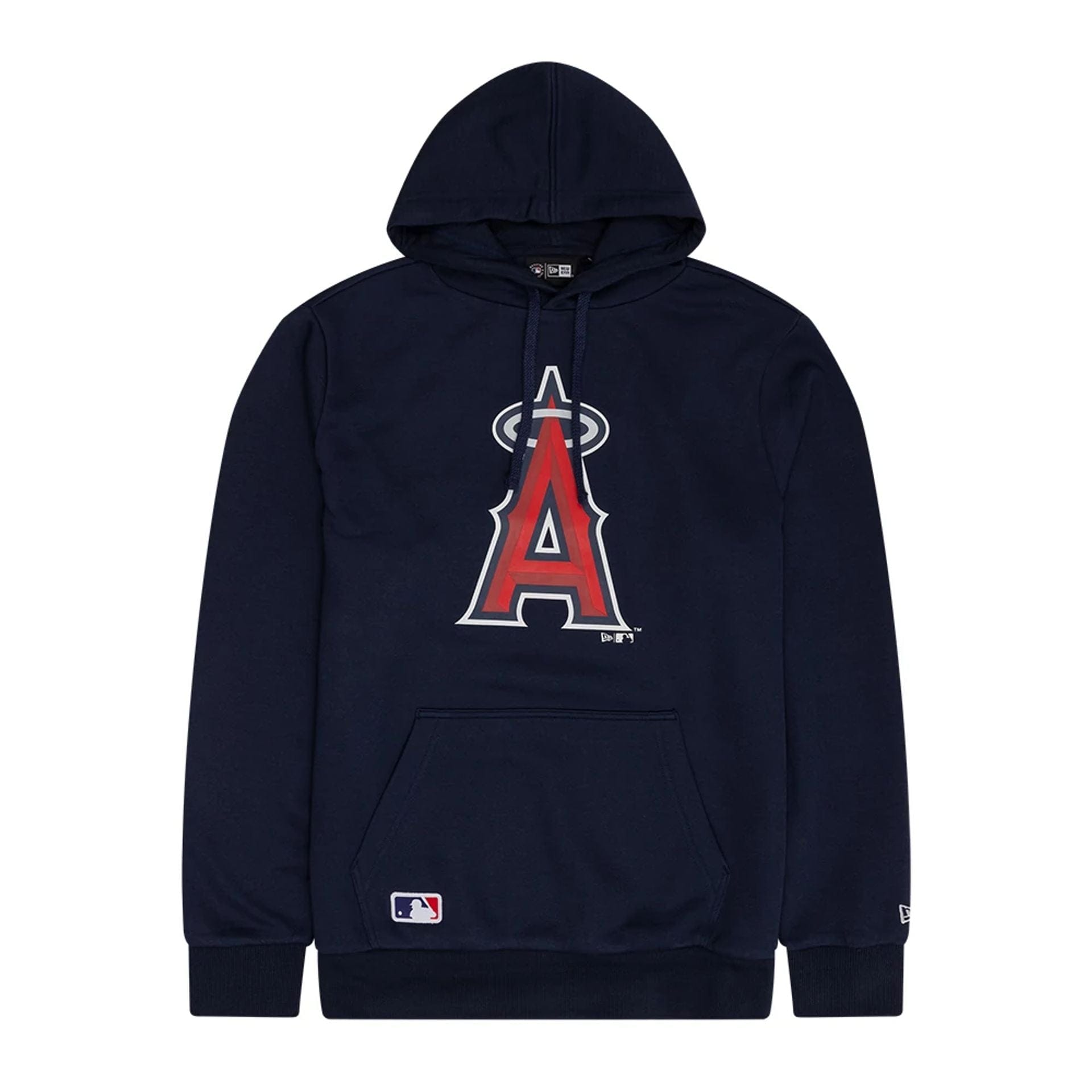 The Male model is wearing LA Angels MLB Dark Blue Pullover Hoodie 1