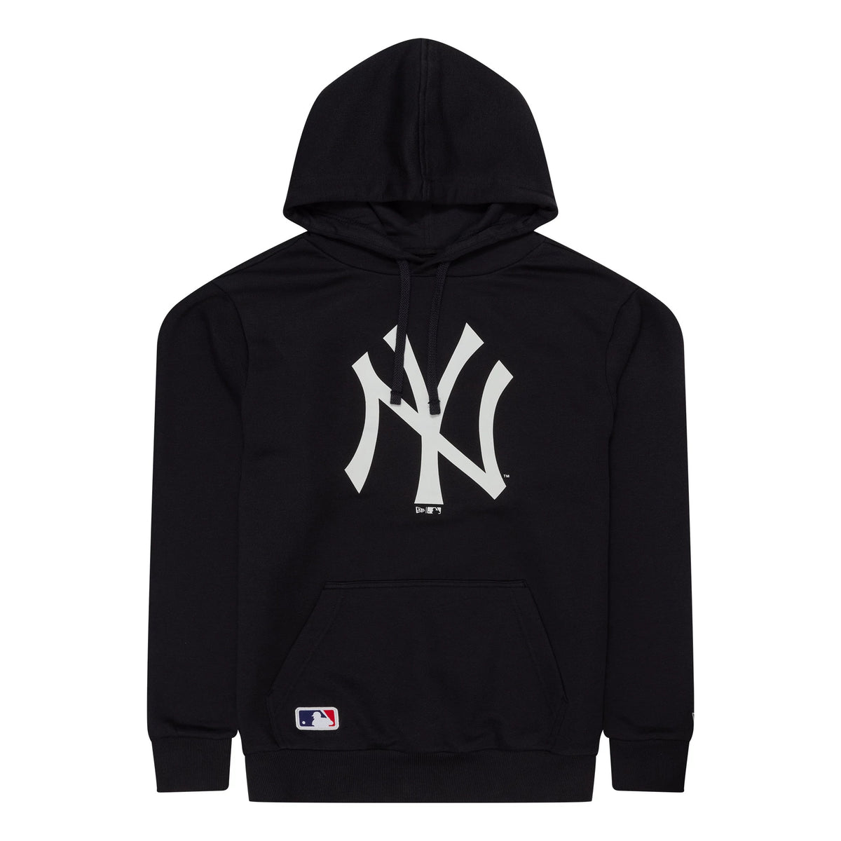 The Male model is wearing New York Yankees MLB Regular Navy Pullover Hoodie 1