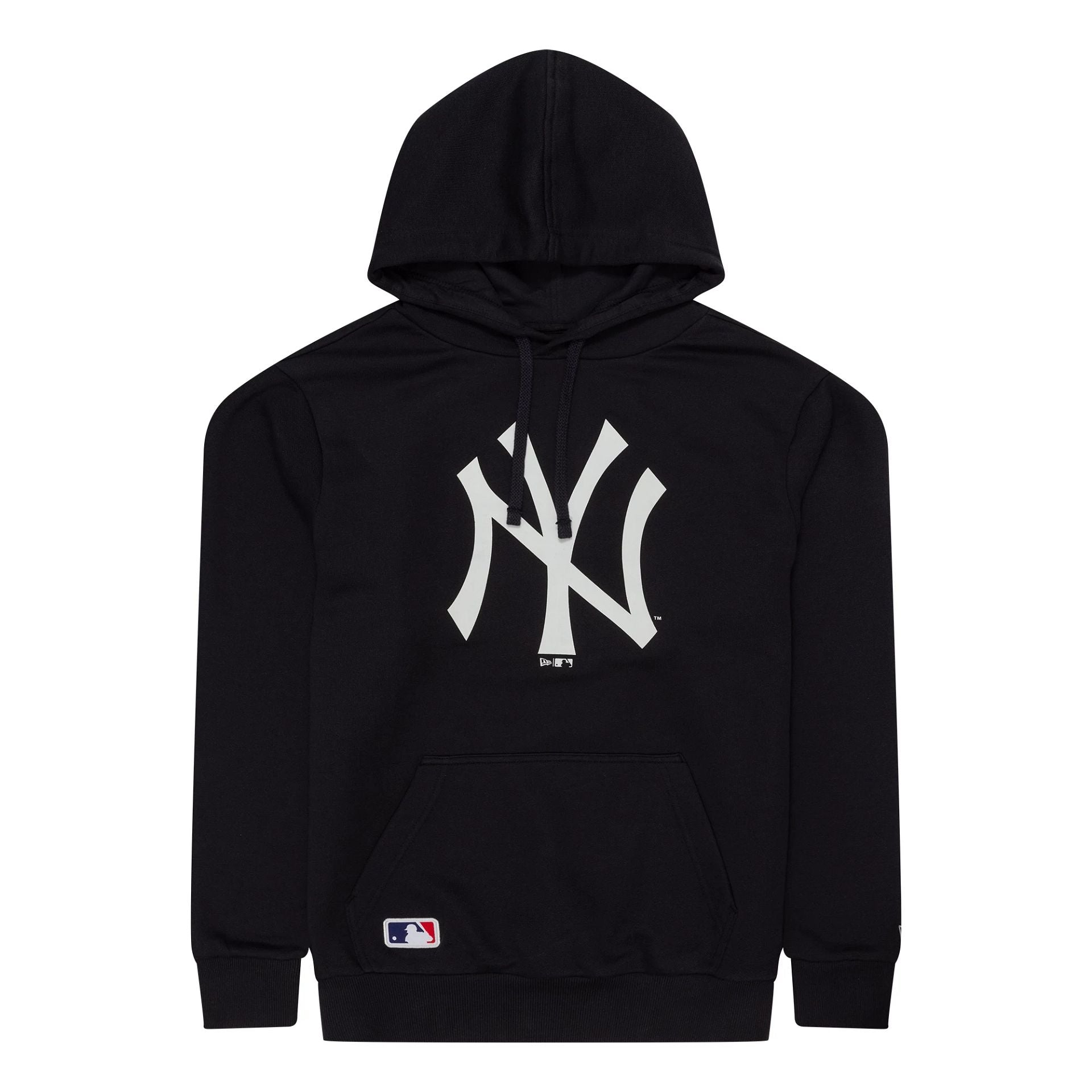 The Male model is wearing New York Yankees MLB Regular Navy Pullover Hoodie 1