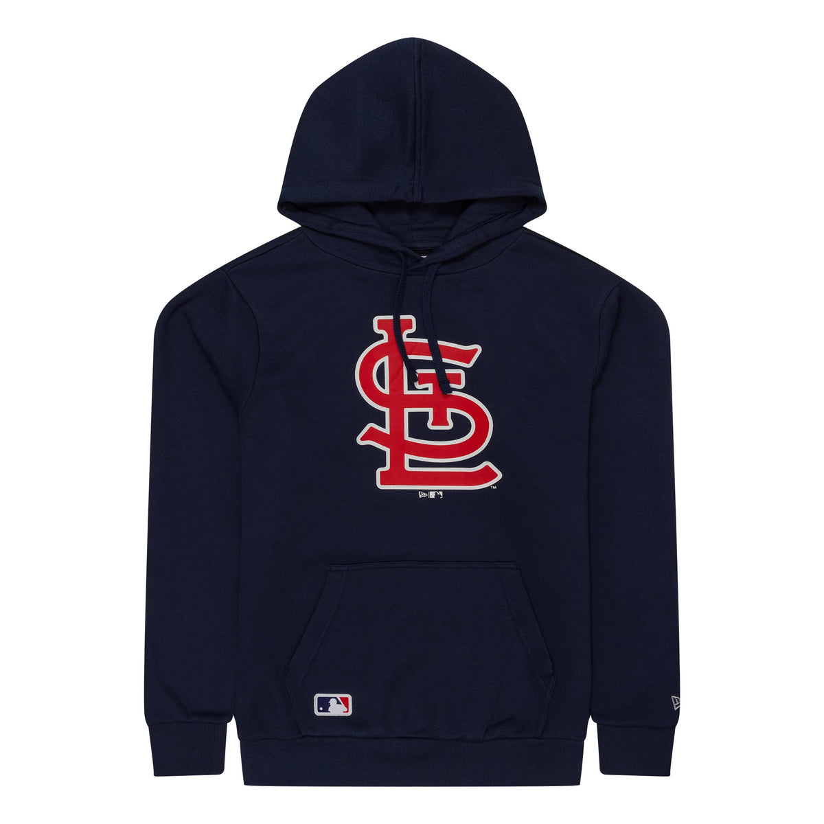 The Male model is wearing St. Louis Cardinals MLB Regular Dark Blue Pullover Hoodie 1