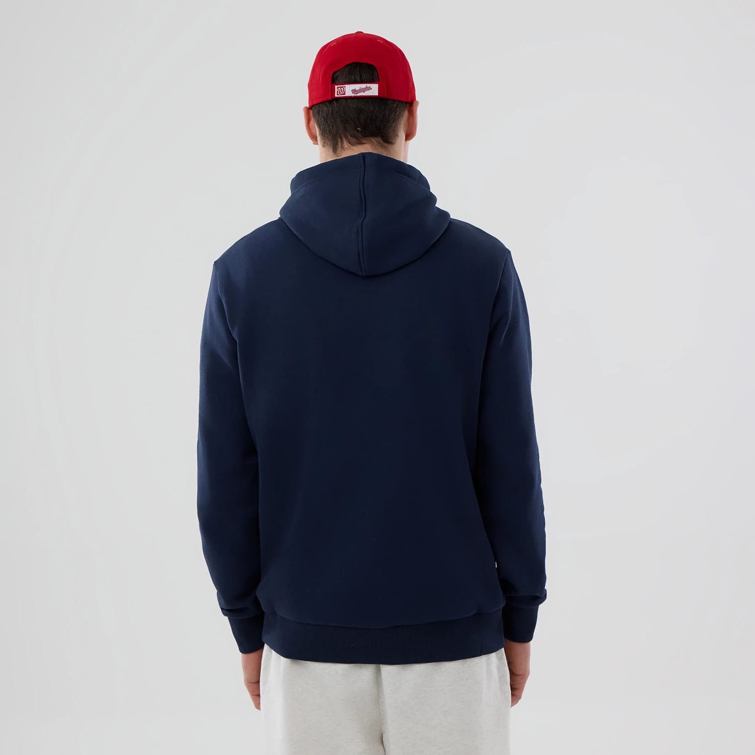 The Male model is wearing Washington Nationals MLB Dark Blue Pullover Hoodie 2