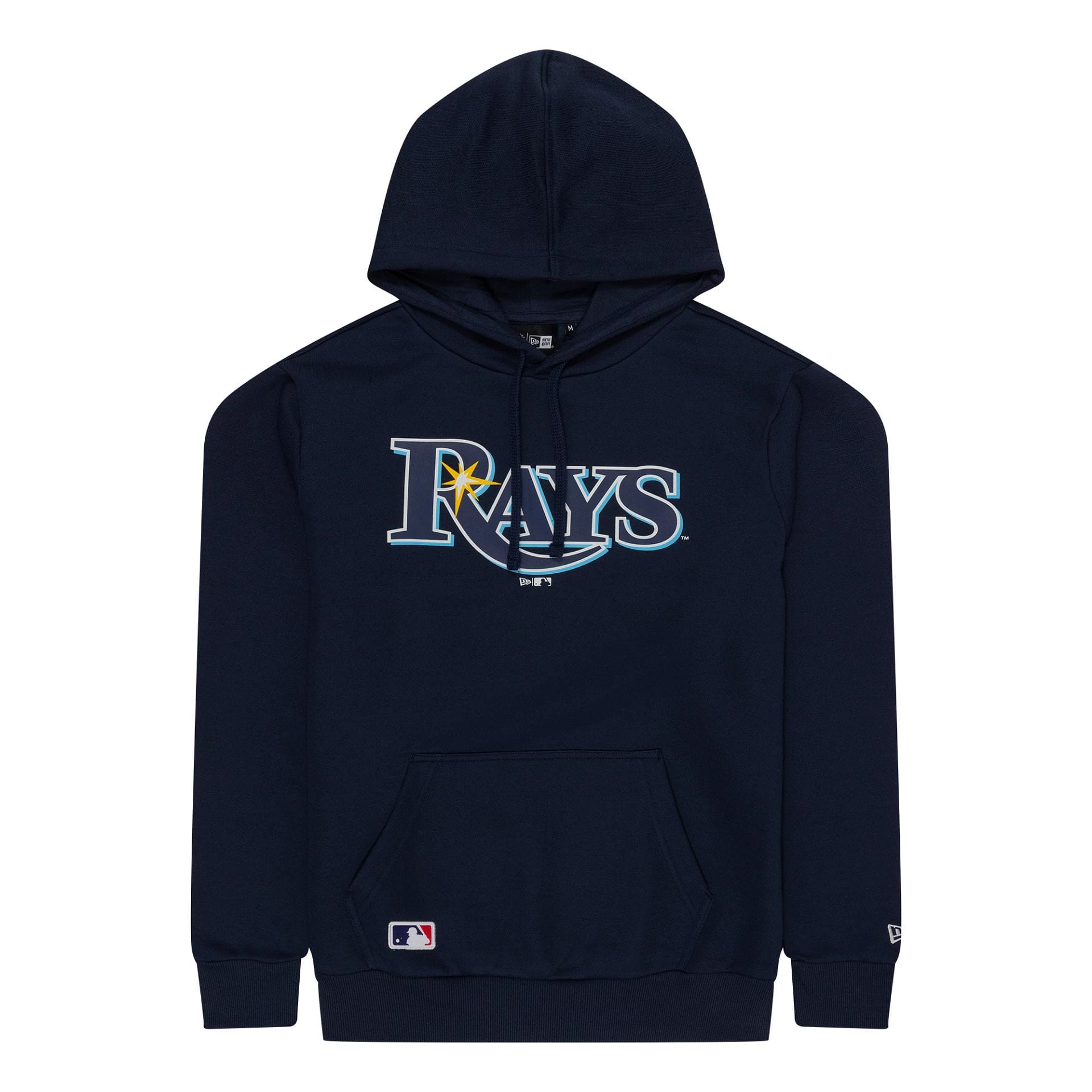 The Male model is wearing Tampa Bay Rays MLB Regular Dark Blue Pullover Hoodie 1