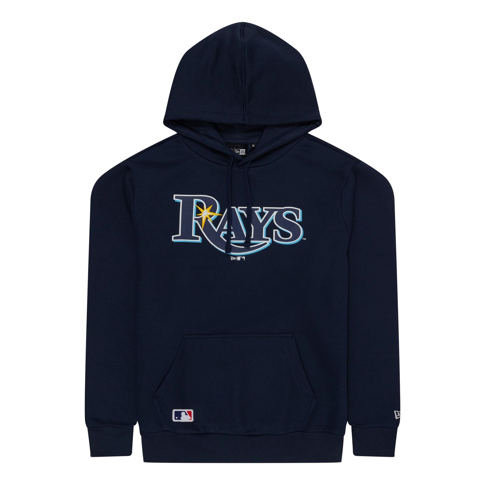 The Male model is wearing Tampa Bay Rays MLB Regular Dark Blue Pullover Hoodie 1